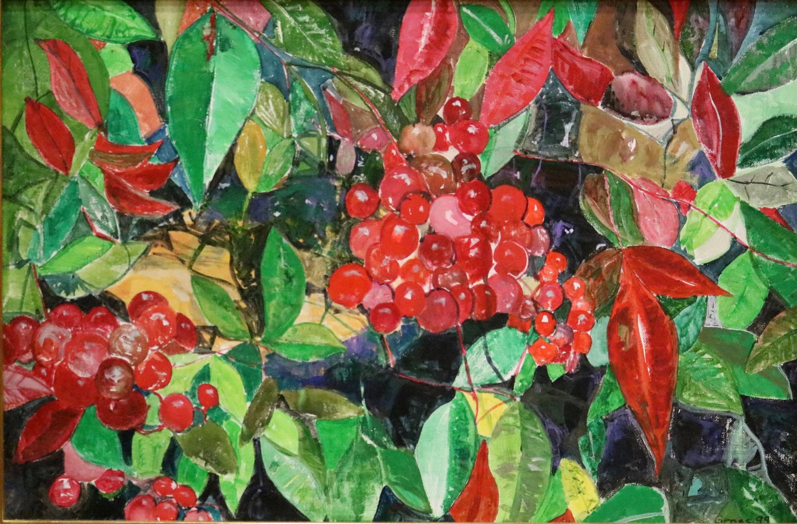 MICHAEL GROSS (American, 1944?2024). Our Nandina, 1999, Oil on canvas-board, 19.5 x 29.5 inches; (1 of 12)