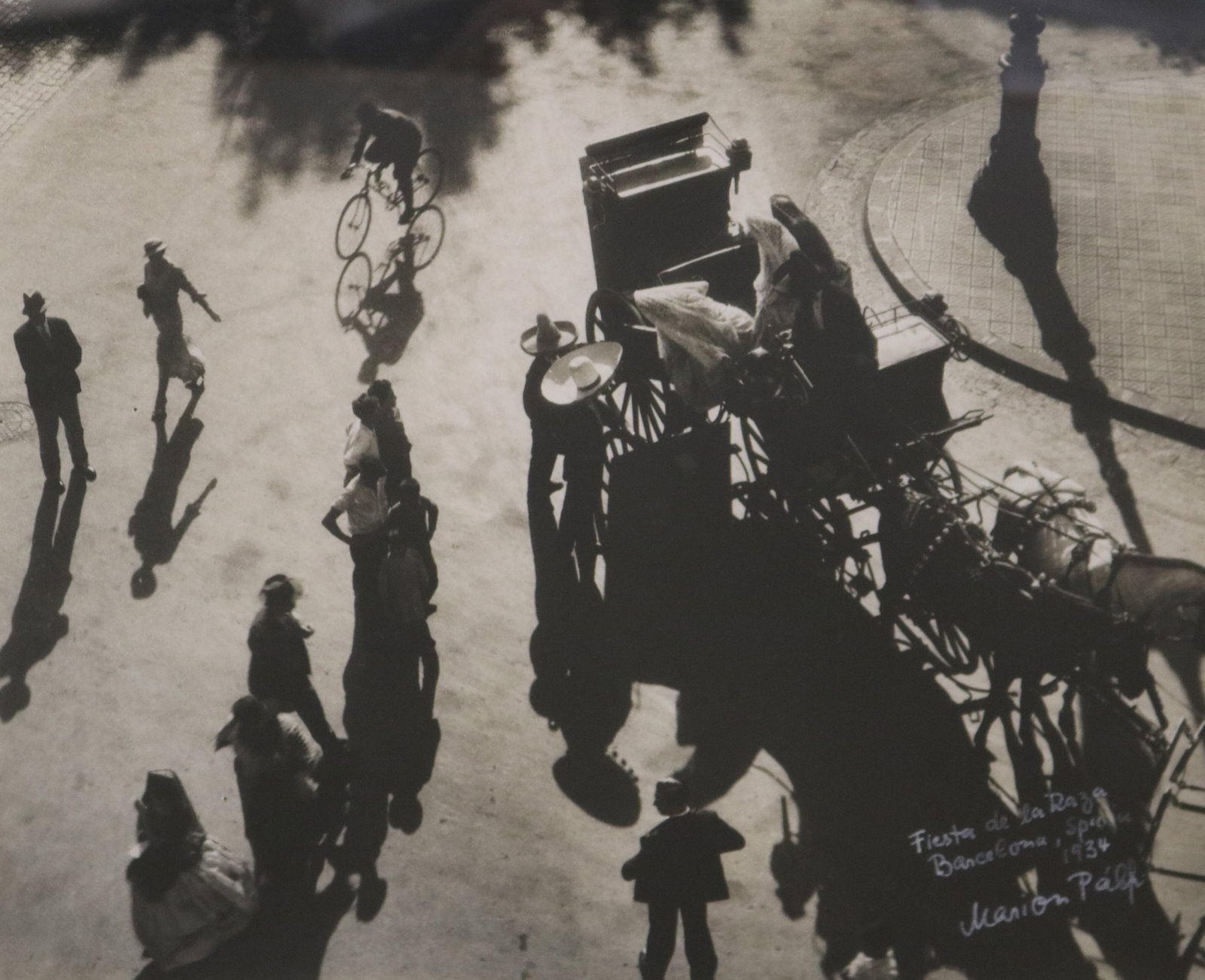 MARION PALFI (German / American, 1907?1978). Fiesta de la Raza, Barcelona, Spain 1934, photograph,: MARION PALFI German / American, 1907?1978 Fiesta de la Raza, Barcelona, Spain 1934 photograph Photograph; artist?s titled and signed lower right; it is an example of her early work before she moved to