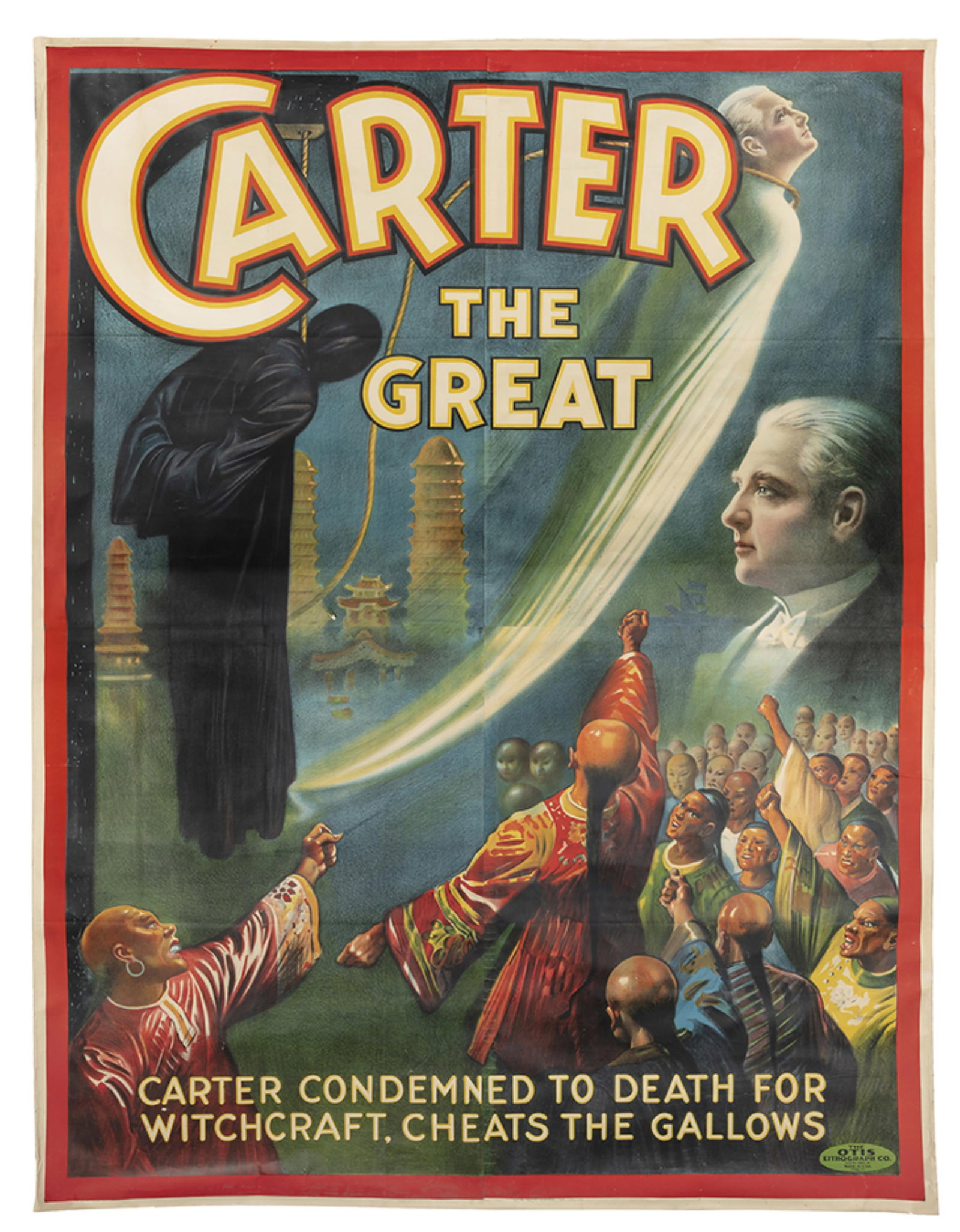 POSTER OF "CARTER THE GREAT" ADVERTISING HIS "CONDEMNED TO DEATH FOR WITCHCRAFT, CHEATS THE GALLOWS" (1 of 1)