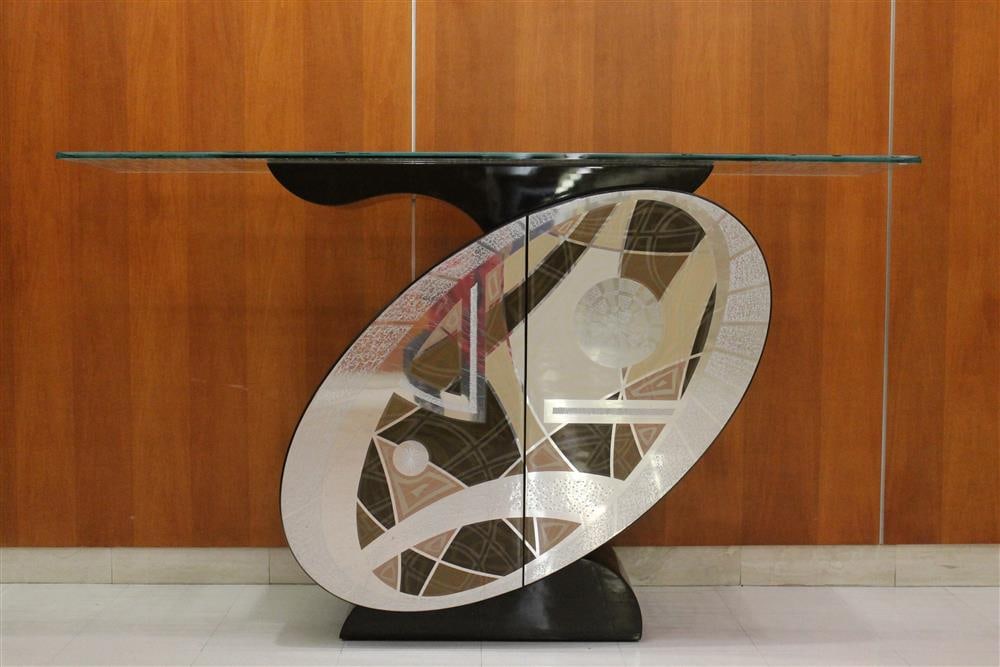 ARTISAN-CRAFTED MODERN CABINET/SIDEBOARD/BUFFET. - H: 42". Top, 72" x 18". (1 of 7)