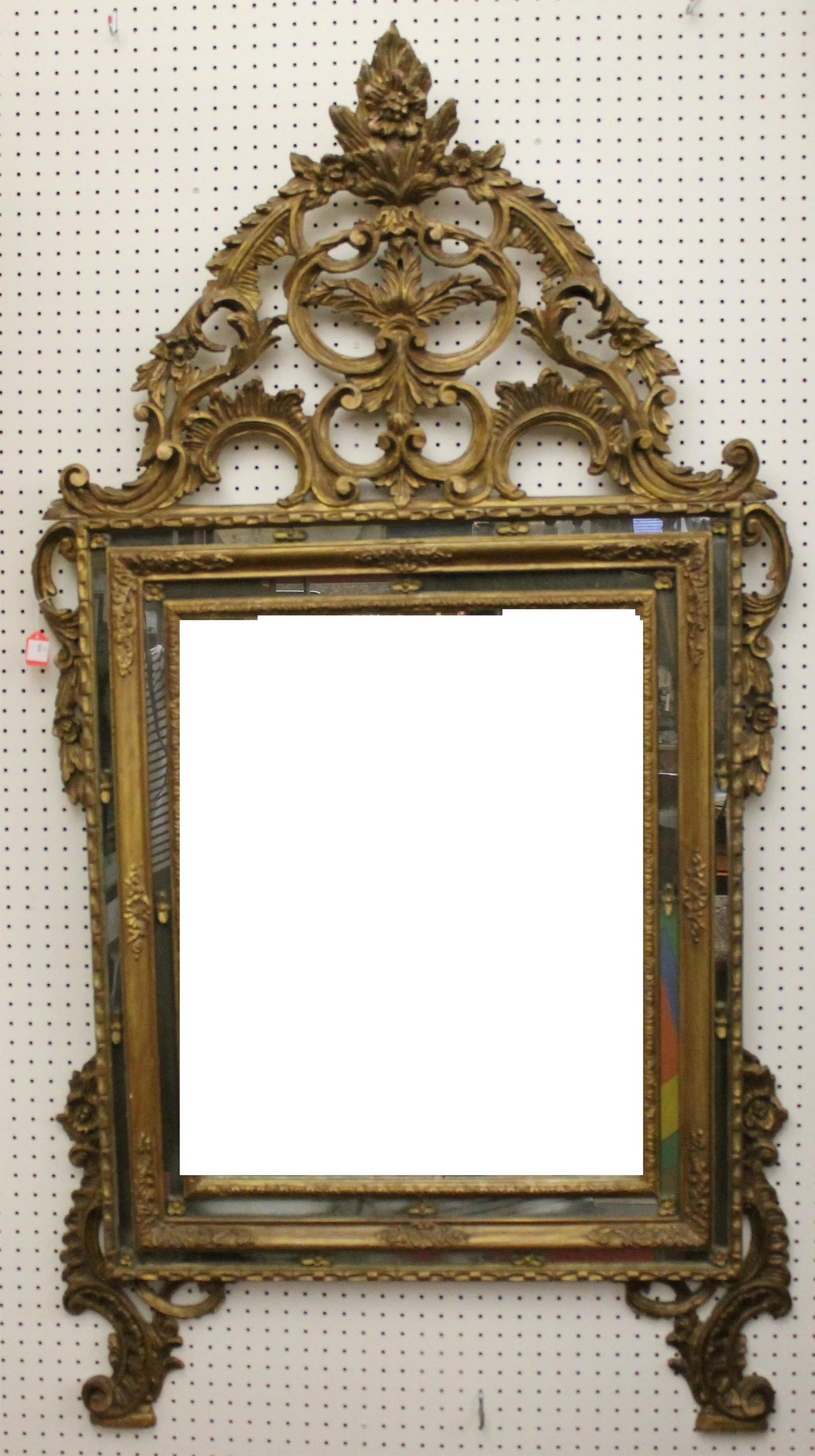 GILT-FRAME CONTINENTAL WALL MIRROR WITH PAR CLOS STYLE FRAME, (1 of 9)