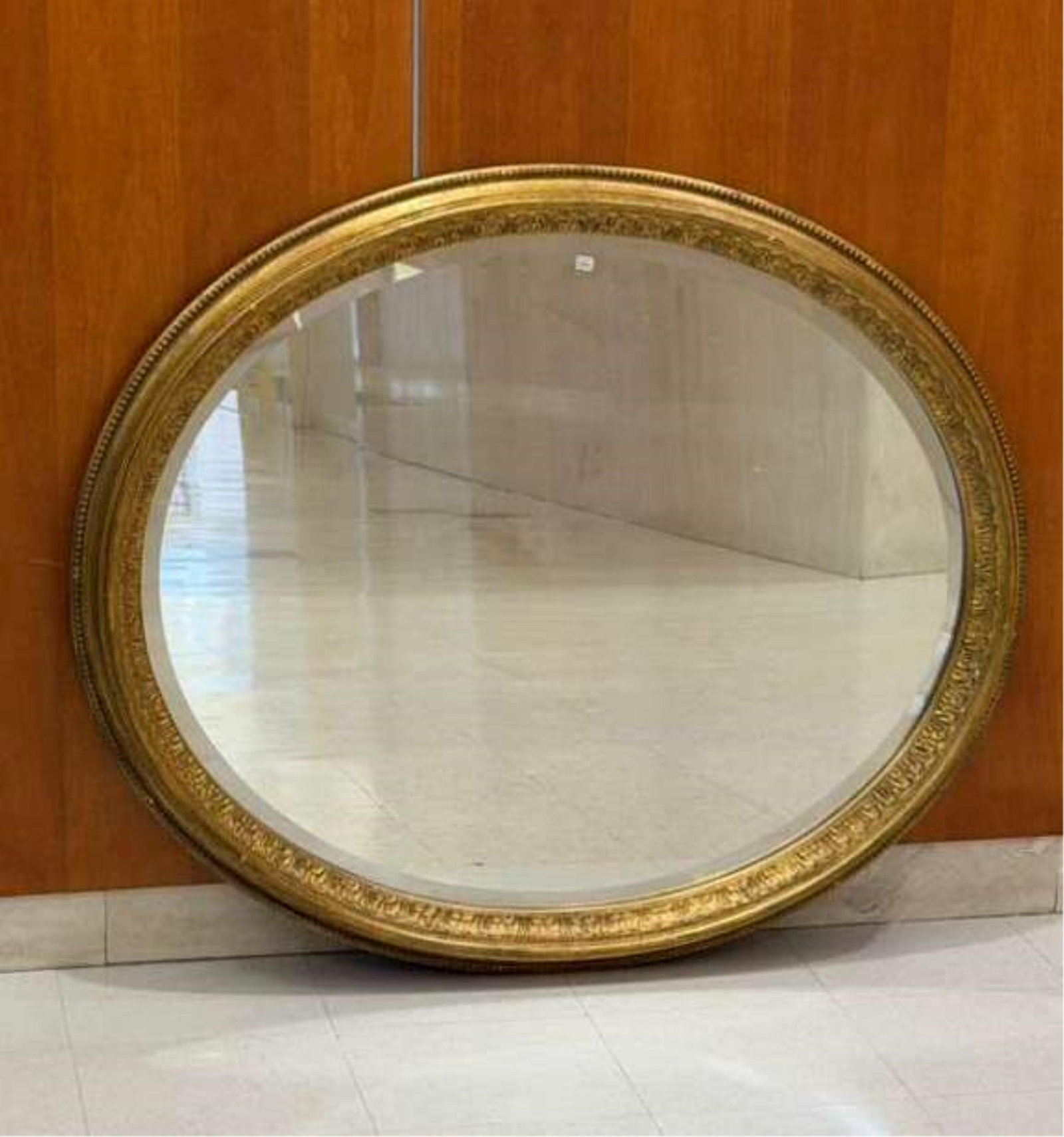 FRENCH DIRECTOIRE OVAL MIRROR circa 1850 - 46 in. x 39 in.. (1 of 7)