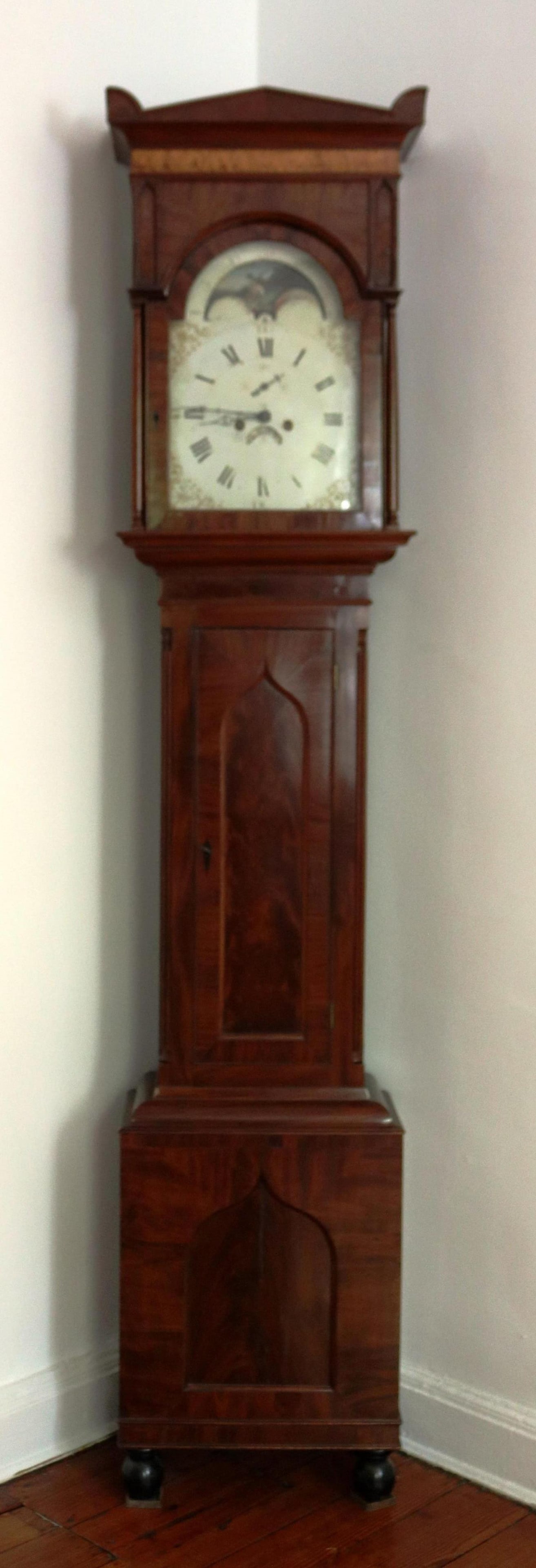 BALTIMORE EMPIRE FIGURED MAHOGANY TALL-CASE CLOCK, CIRCA 1835-40 early 19th century - H: 95 1/2 in. (1 of 14)