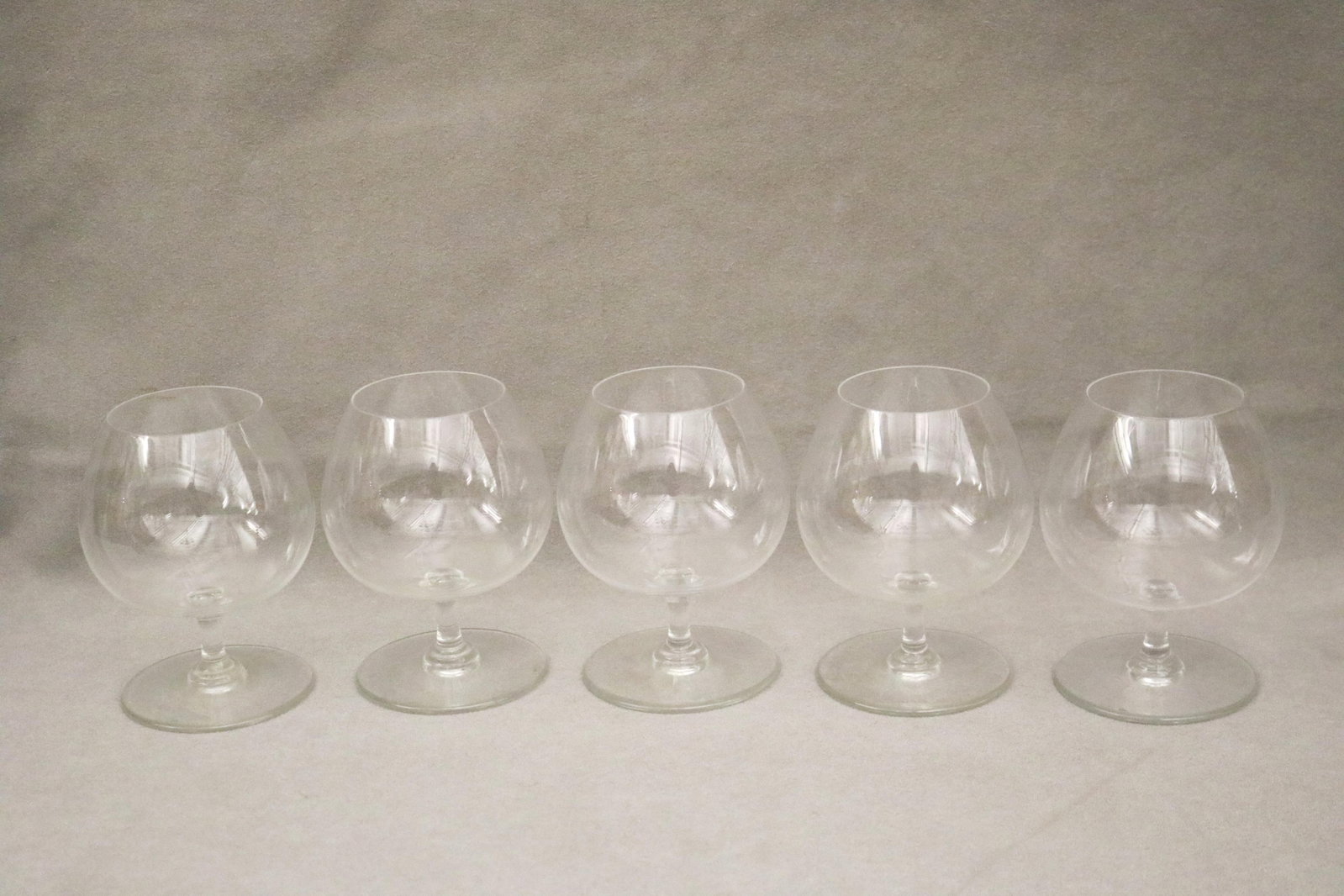 SET FIVE BACCARAT COLORLESS CRYSTAL BRANDY SNIFTERS - . (1 of 5)