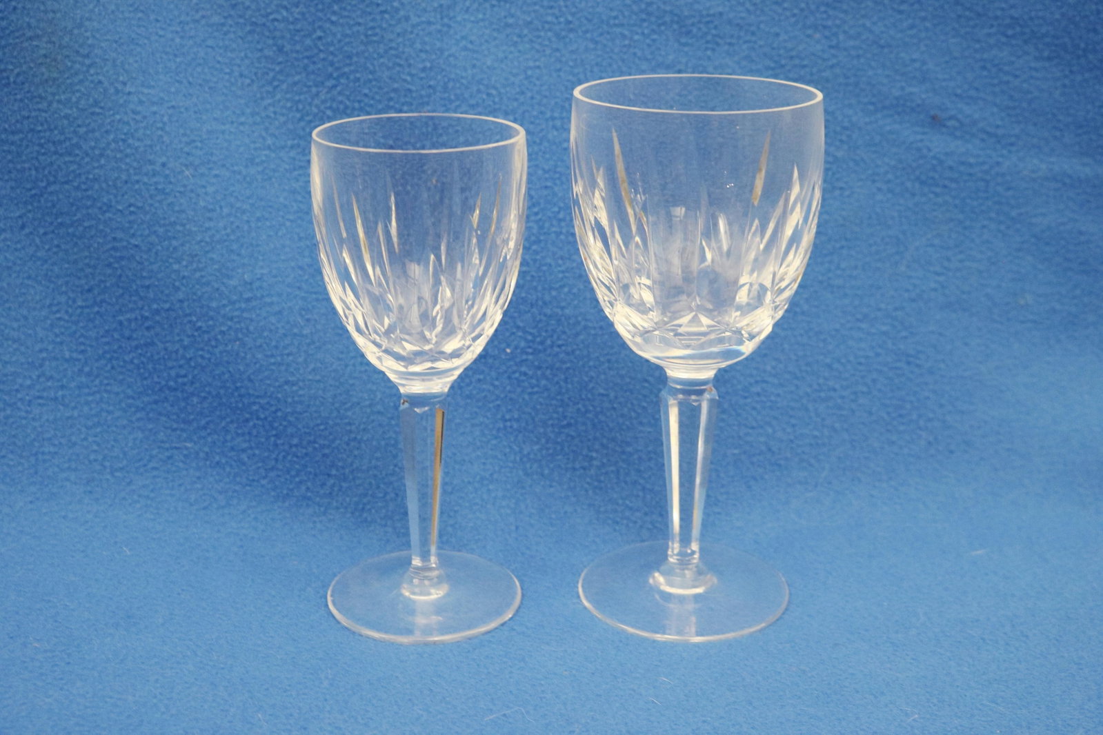 SET 24 WATERFORD "LISMORE" PATTERN CUT COLORLESS CRYSTAL WINE GOBLETS - Red wine H: 7 in.. (1 of 5)