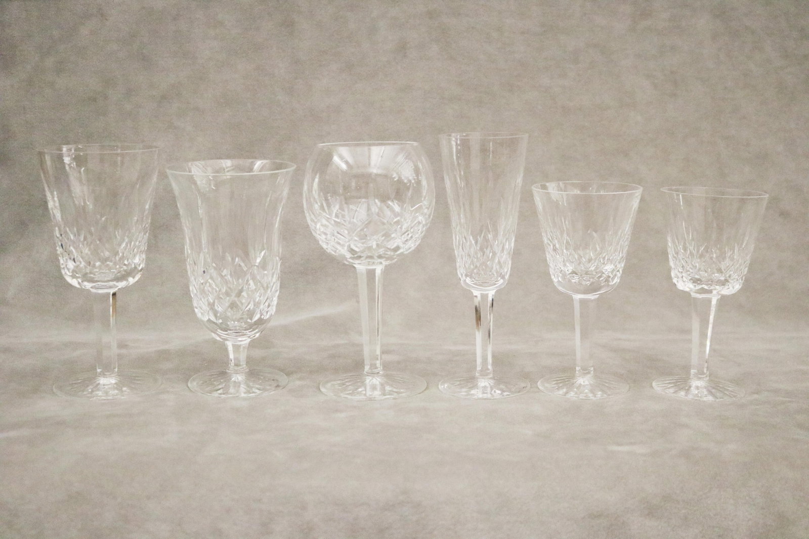 44-PIECE SERVICE WATERFORD "LISMORE" PATTERN CUT COLORLESS CRYSTAL STEMWARE - . (1 of 10)