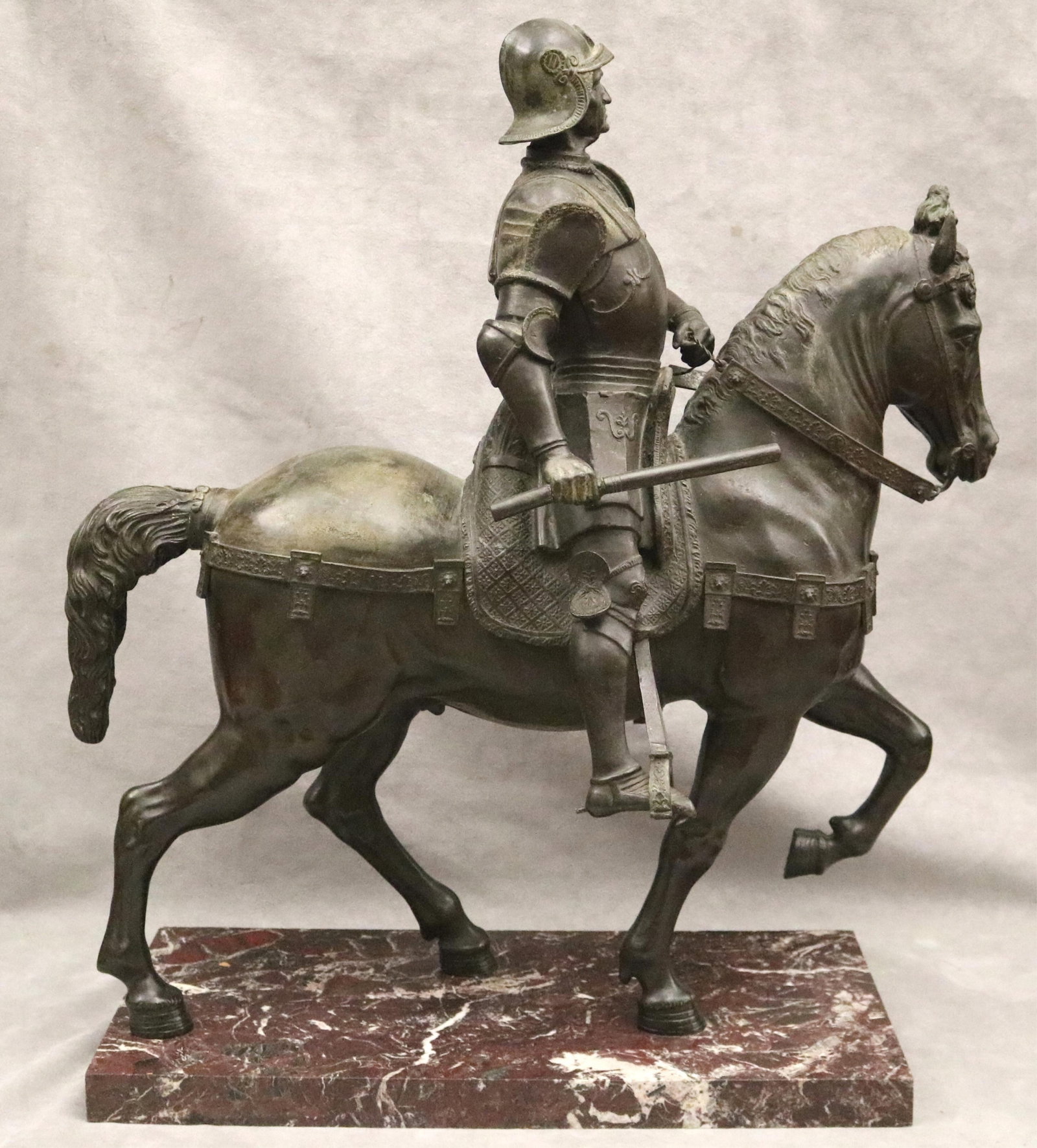 ANDREA DEL VERROCHIO (AFTER) (Italian, 15th century). Equestrian Bronze Statue of Condottiero (1 of 15)