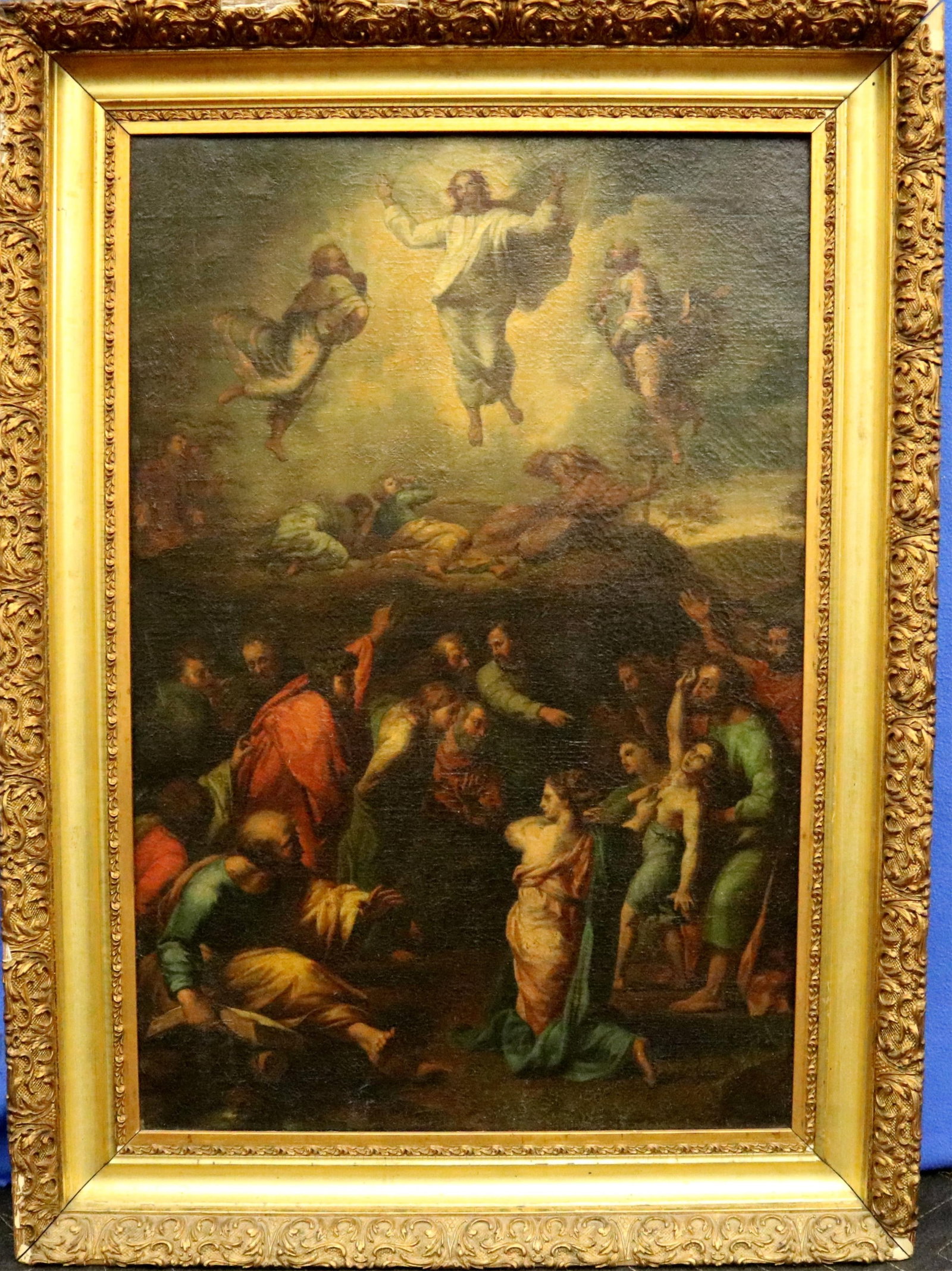 ITALIAN SCHOOL (19th century). The Transfiguration, Oil on canvas, 27.75 x 18.5 inches; frame: 34.5 (1 of 20)