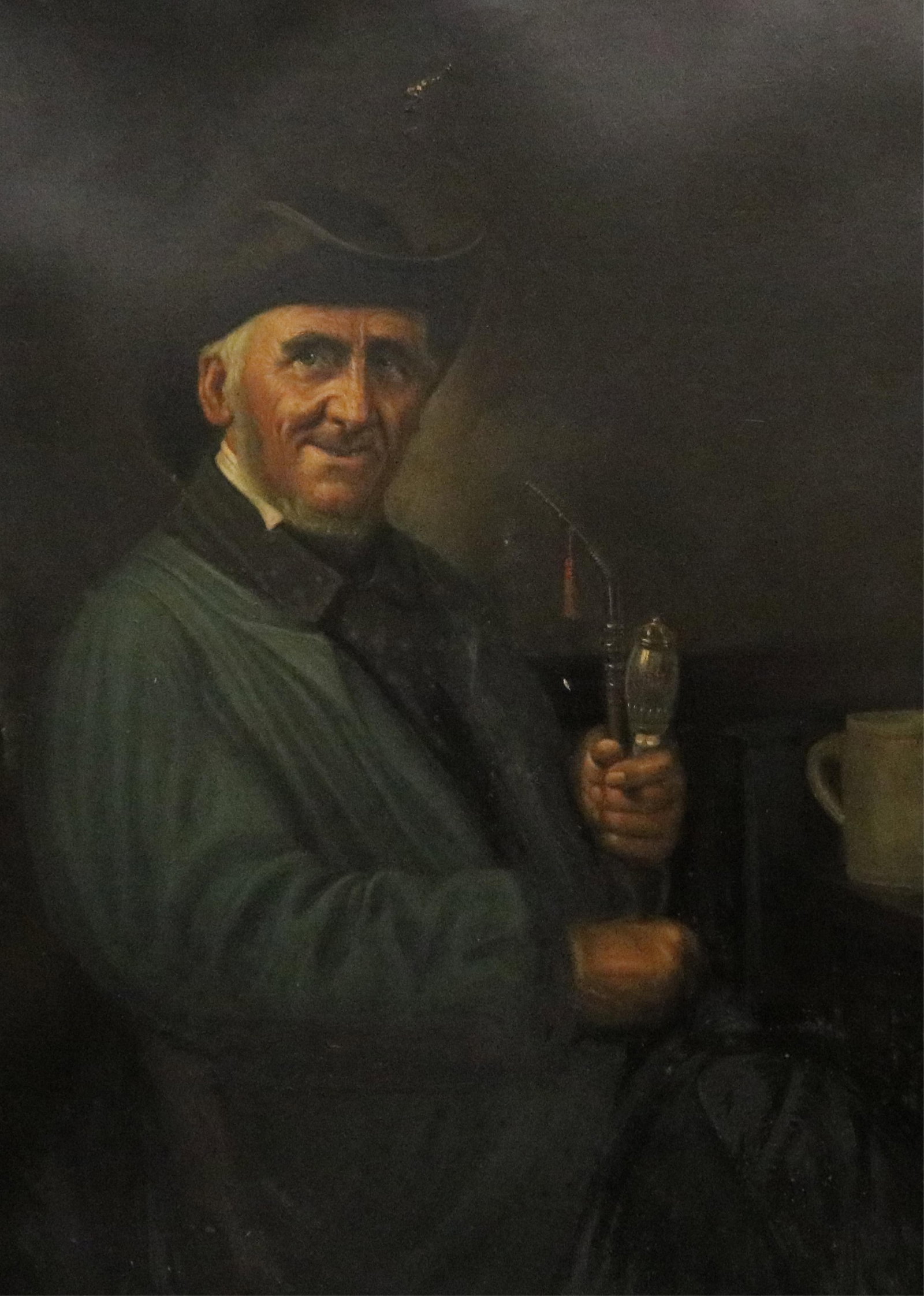 HEINRICH GEORG MICHAELIS (German, 1837?c. 1915). Portrait of an Old Man holding a long-stemmed (1 of 15)