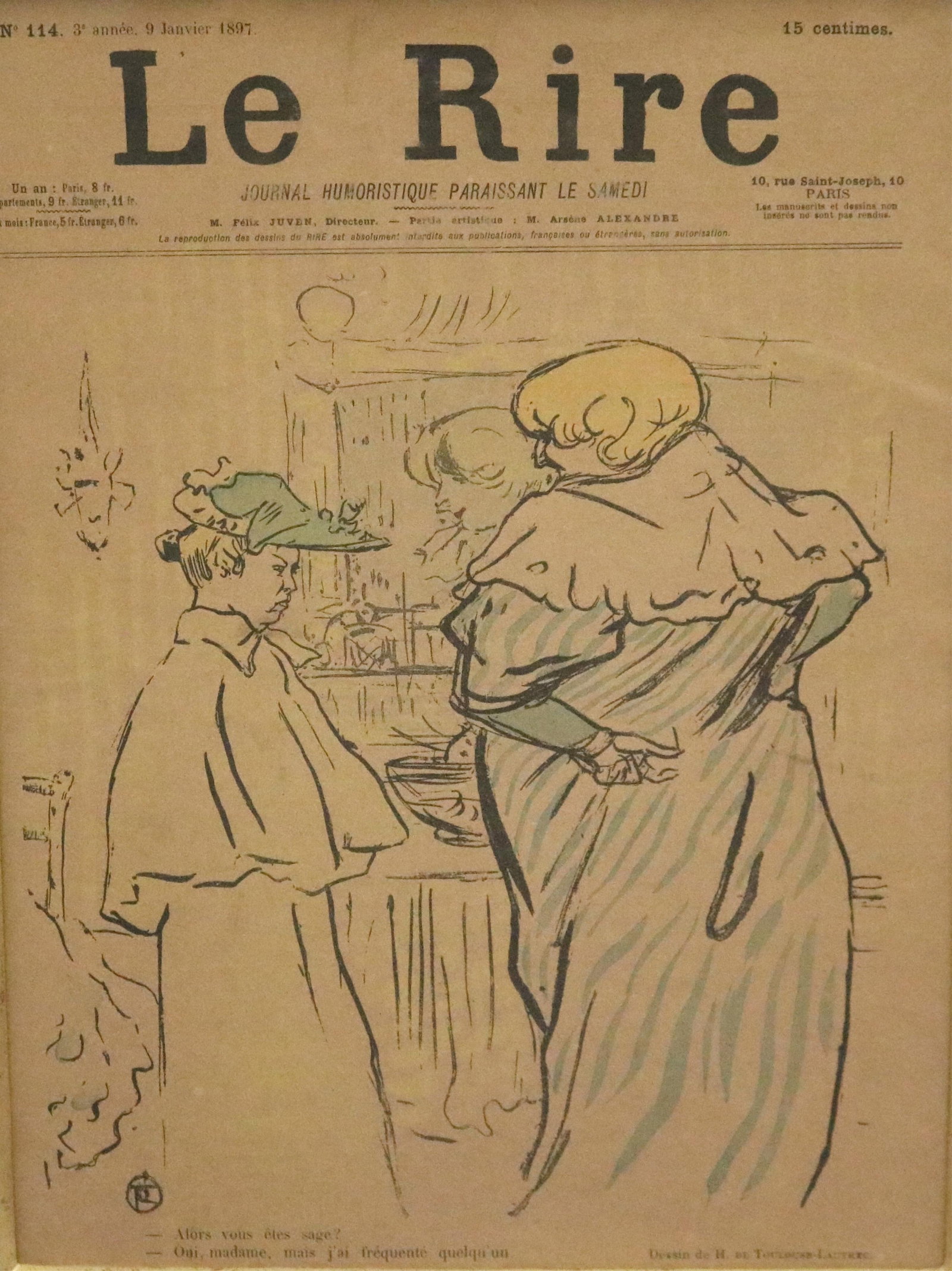 HENRI DE TOULOUSE-LAUTREC (French,). Alors, vous ?tes sage? ("So, are you being good?"), 1897, (1 of 14)