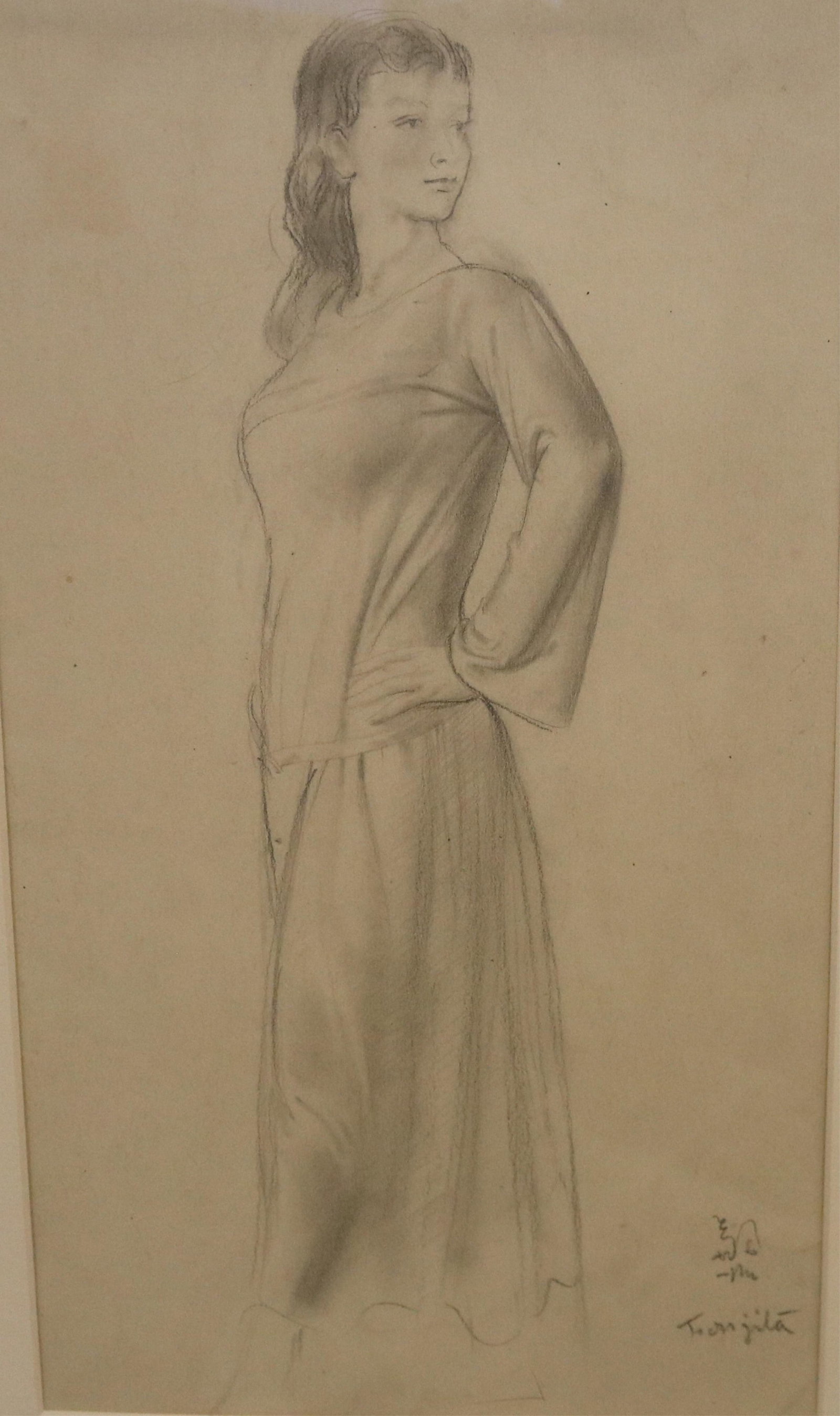 TSUGUHARU FOUJITA (ATTRIBUTED) (Japanese-French, 1886-1968). Pencil Sketch of a Woman, Pencil on (1 of 10)