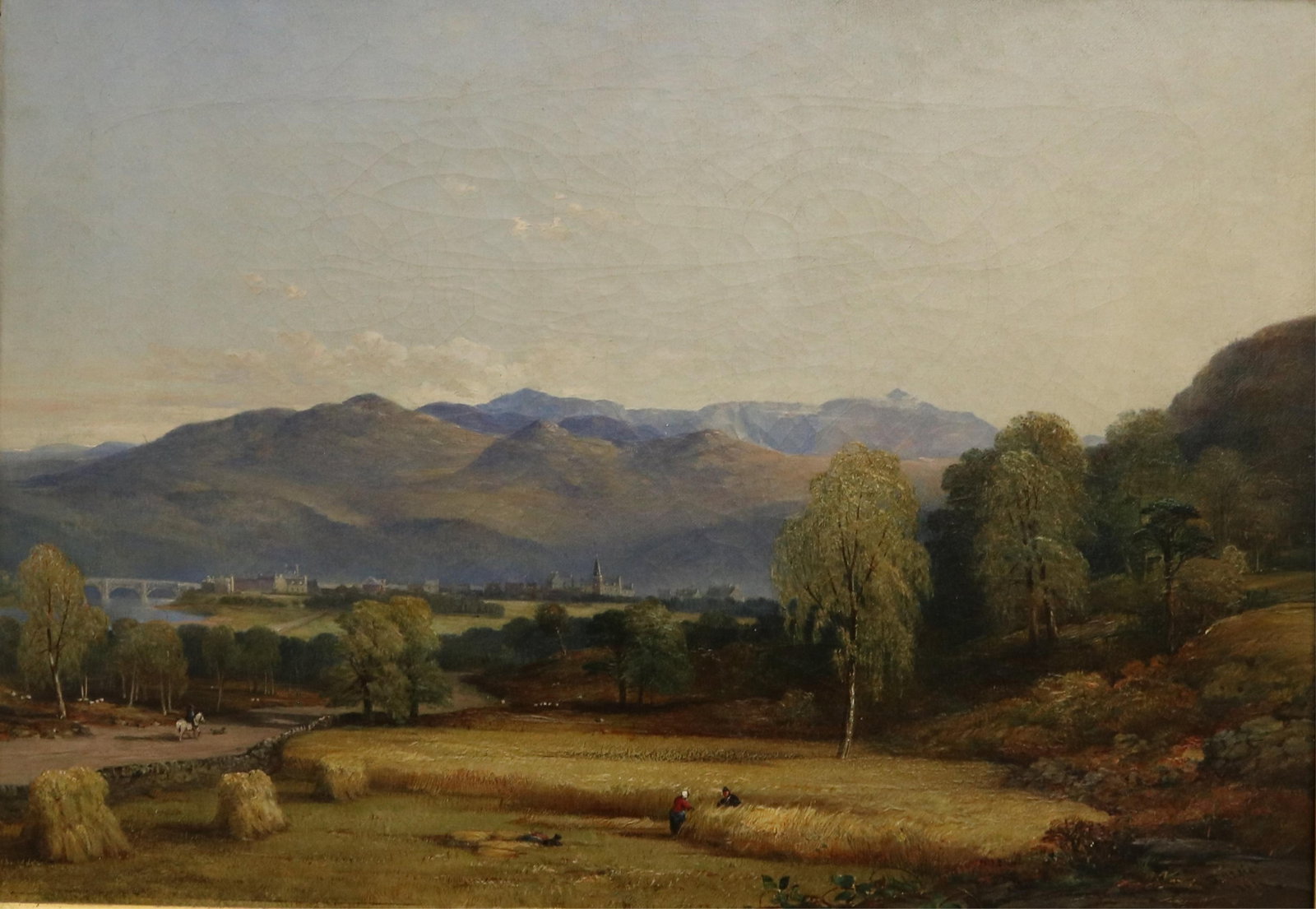 SCOTTISH SCHOOL (19th century). Scottish Highland landscape, 1861, Oil on canvas., 14 x 20 inches;: SCOTTISH SCHOOL 19th century Scottish Highland landscape, 1861 Oil on canvas. Indecipherable signature lower right hand corner and dated 1861. A vast Scottish Highland valley stretches toward a distan