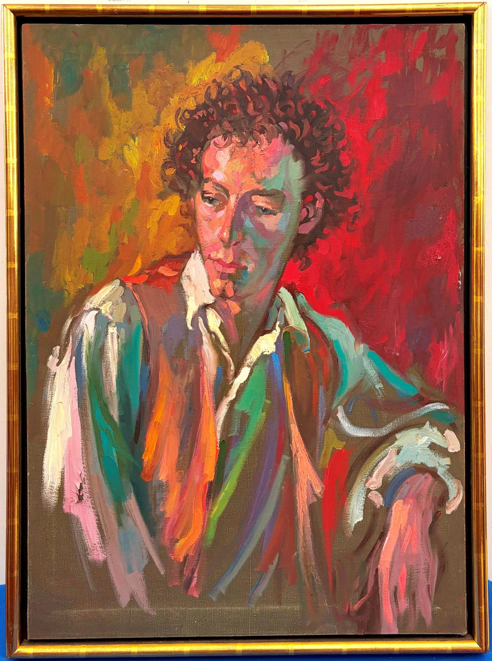 GERALD WILLIAM SCOTT (Canadian, 1926 - 2003). Man in Repose, 1978, Oil on canvas, 36 x 26 inches; (1 of 10)