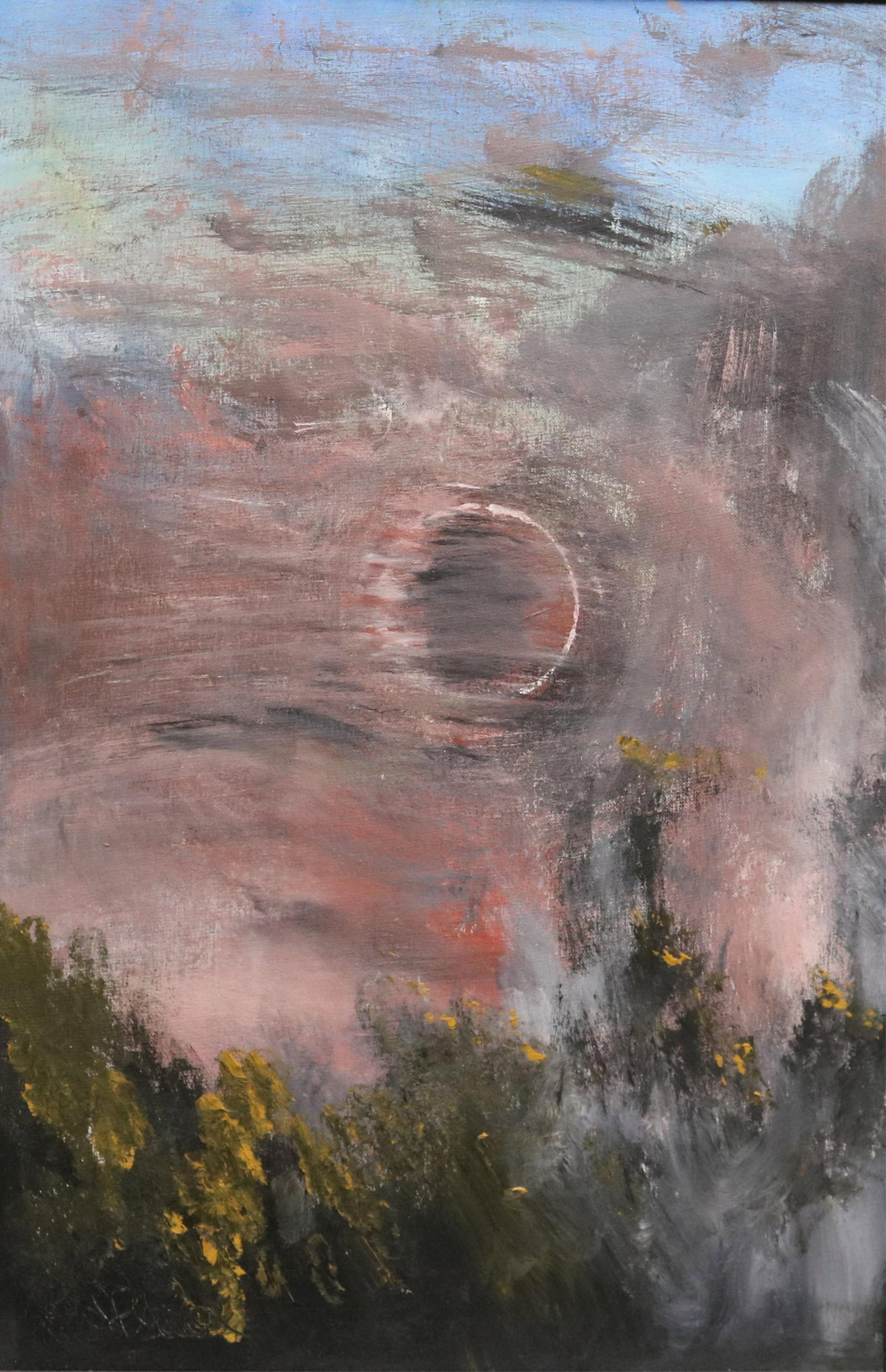 AMERICAN SCHOOL (20th century). Eclipse Over the Forest, 2000, Oil on canvas (1 of 19)