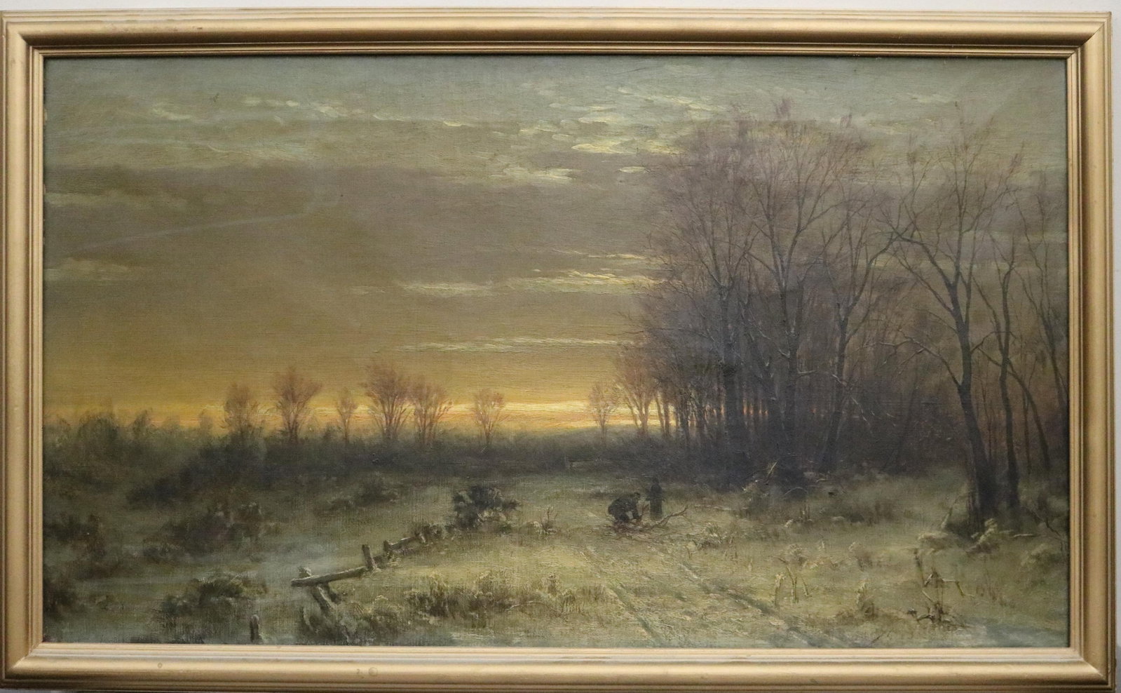 CHARLES MORGAN MCILHENNY (ATTRIBUTED) (American, 1858?1904). Winter Sunset, Oil on canvas, 20 x 34 (1 of 20)