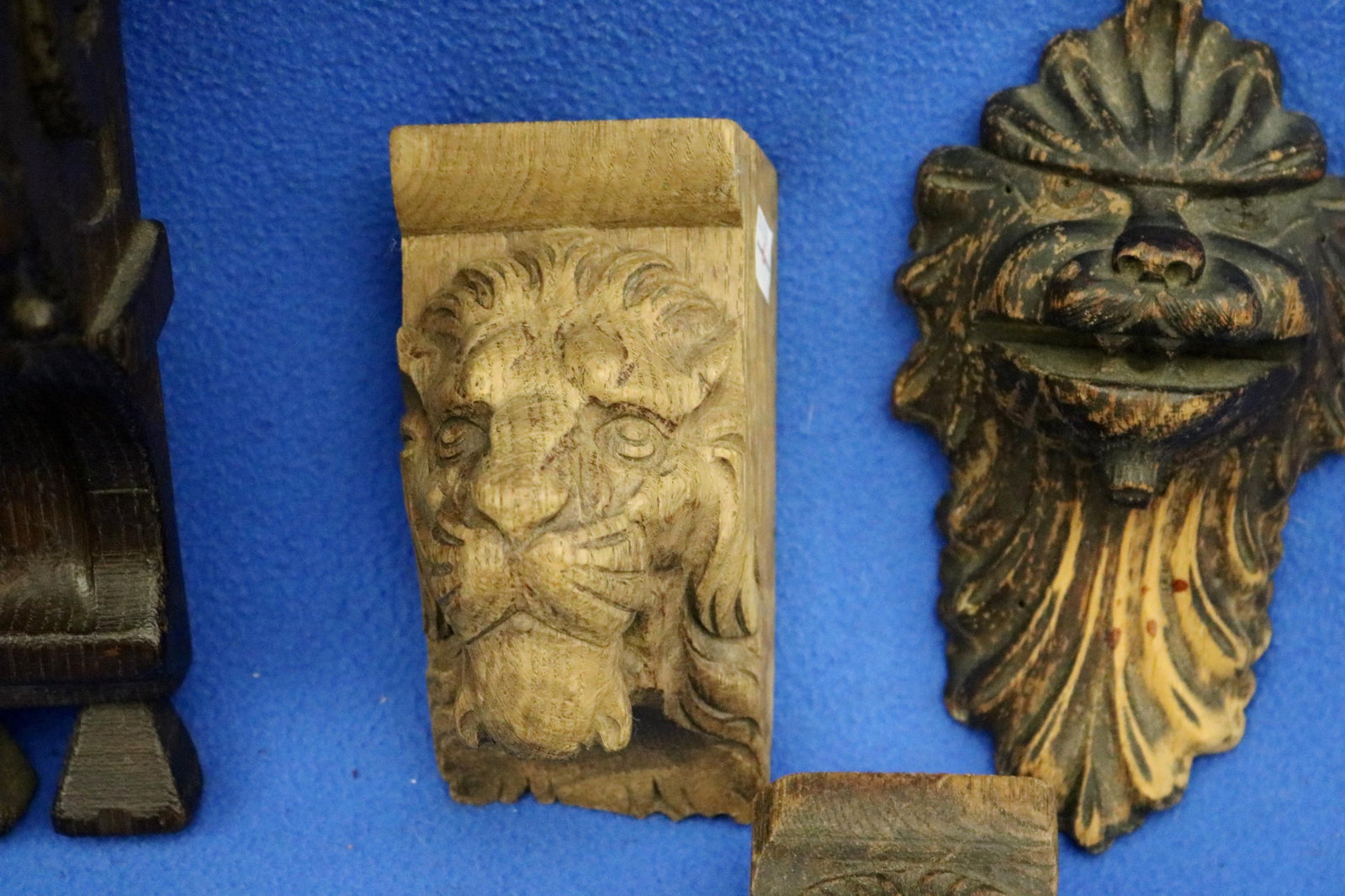 SIX ASSORTED HAND-CARVED RENAISSANCE REVIVAL ARCHITECTURAL ELEMENTS - . - 6