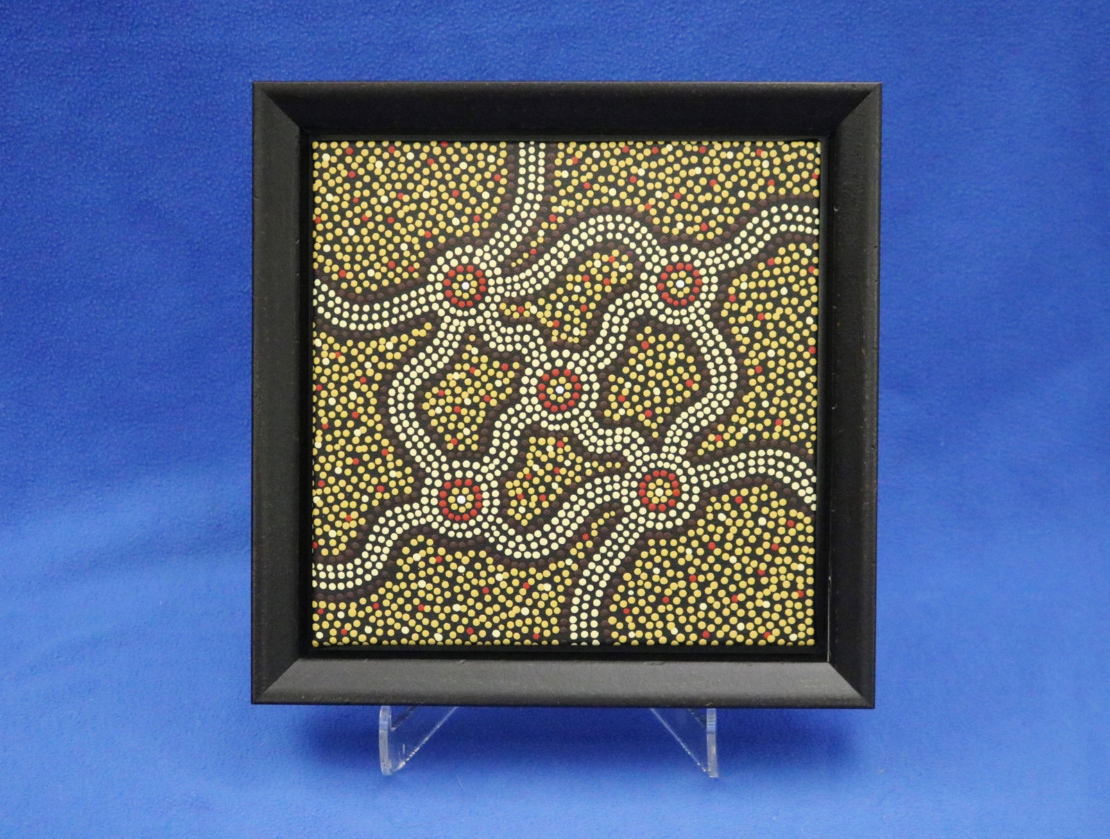 BUNDJALUNG SEAN DELSIGNORE (Australian Aboriginal, born 1973). Untitled, Oil on canvas.: BUNDJALUNG SEAN DELSIGNORE Australian Aboriginal, born 1973 Untitled Oil on canvas. Signed on reverse. With gallery documentation. Framed. ARTIST PROFILE: Known affectionately as "Bundjalung Sean,"