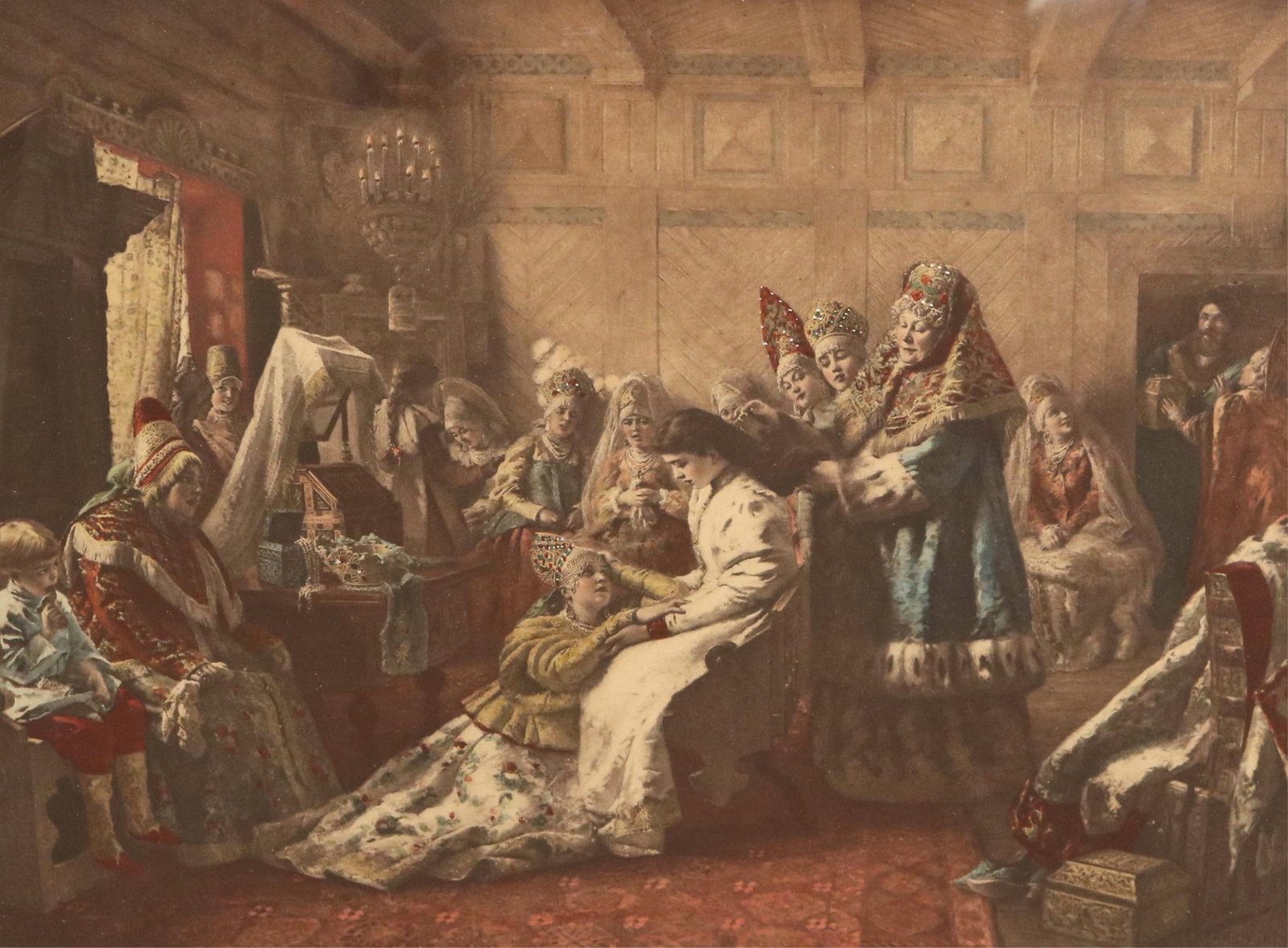 KONSTANTIN MAKOVSKY (AFTER) (Russian, 19th century). The Russian Bride's Attire, Lithograph (1 of 19)