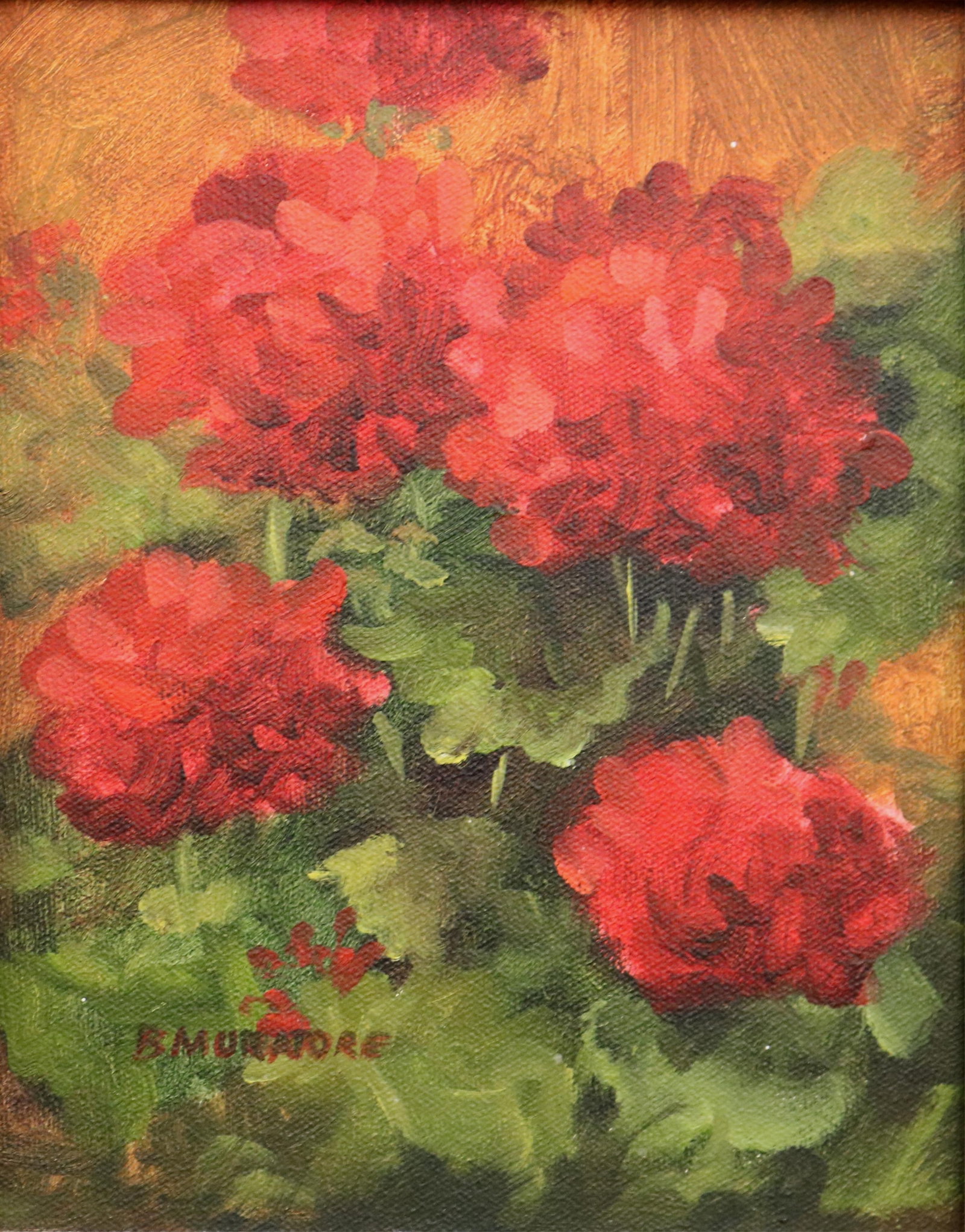 BARBARA MURATORE (American, 20th century). Red Geraniums in Bloom, circa 2004, Oil on canvas. (1 of 18)