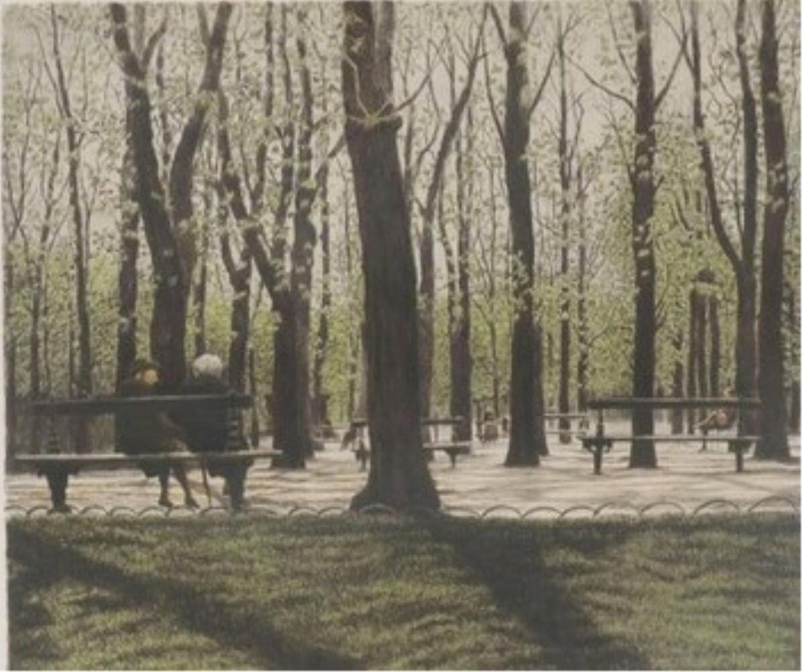 HAROLD ALTMAN (American, 1924?2003). Two Seated Women, 1983, Sight (as matted): 18.5 x 21 inches; (1 of 4)