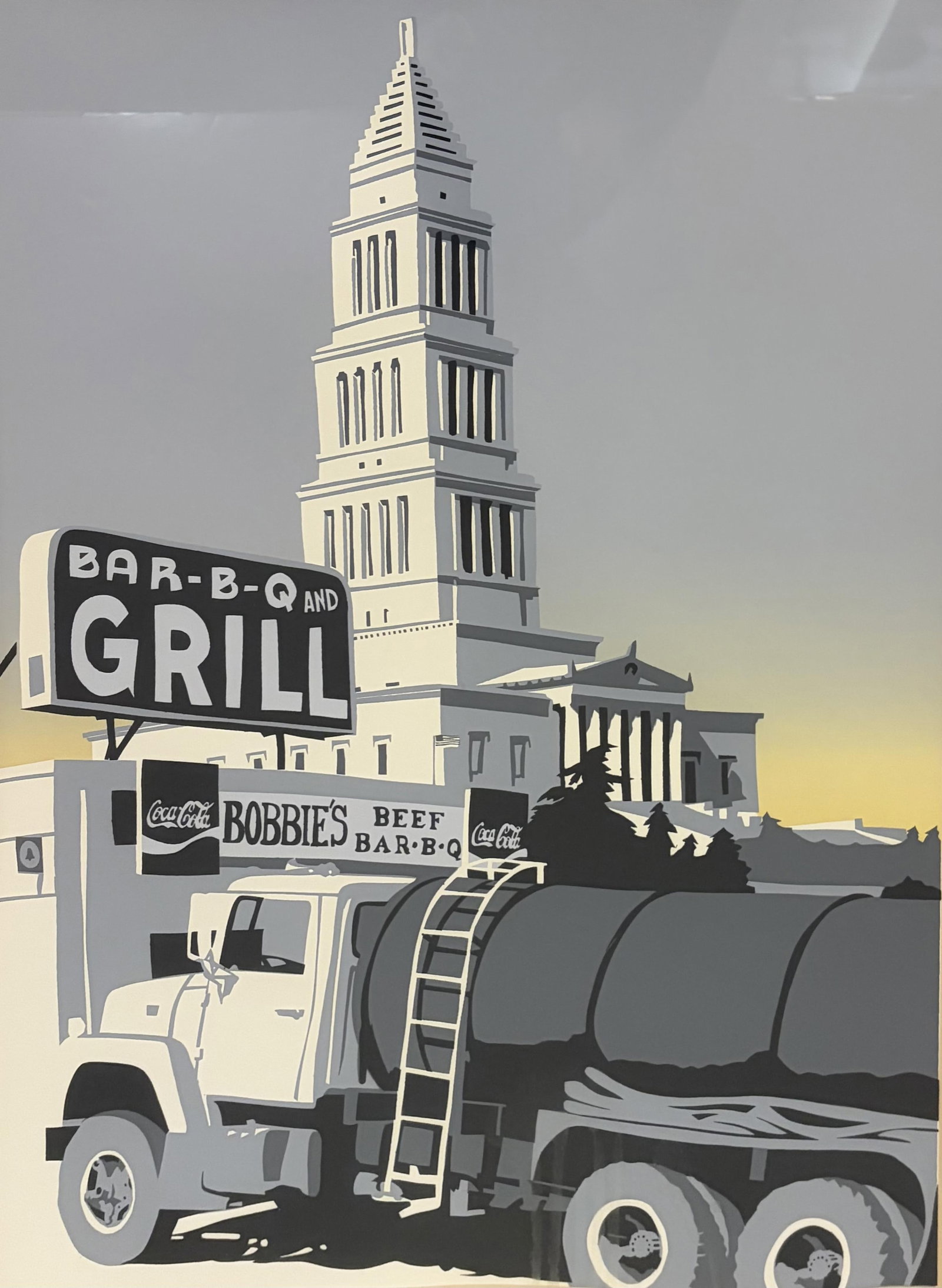 JOSEPH CRAIG ENGLISH (American, born 1947). Bobbie's Beef Bar-B-Q and Grill, 1976, Screenprint, (1 of 3)