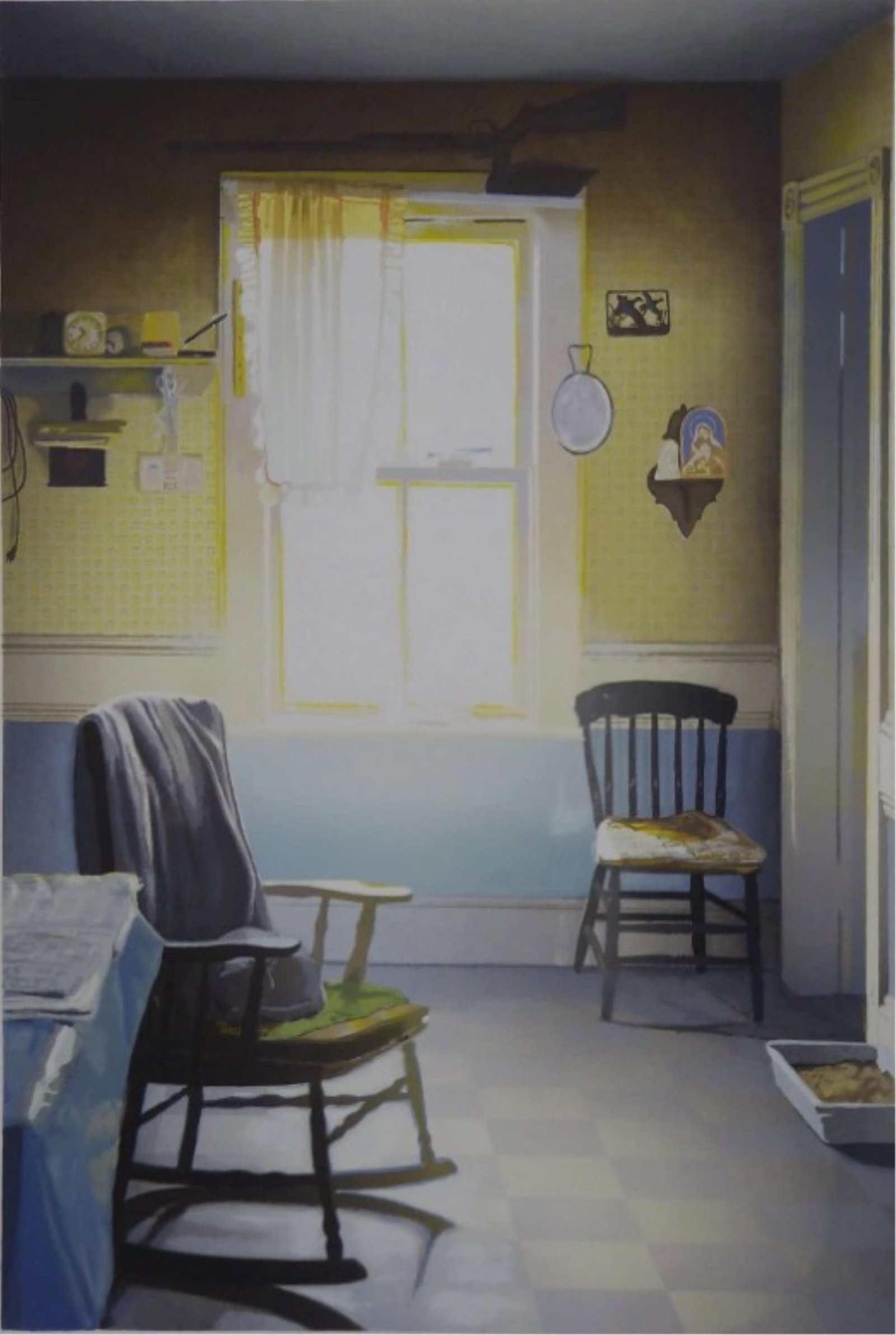 NANCY MCINTYRE (American, born 1950). Joe's Kitchen, 1978, Serigraph, Image size:17 3/4 X 26 1/4 in.: NANCY MCINTYRE American, born 1950 Joe's Kitchen, 1978 Serigraph Limited edition artwork numbered 57 of an edition of 60. Pencil signed, titled and dated at base. Framed. Not examined out of frame. Im