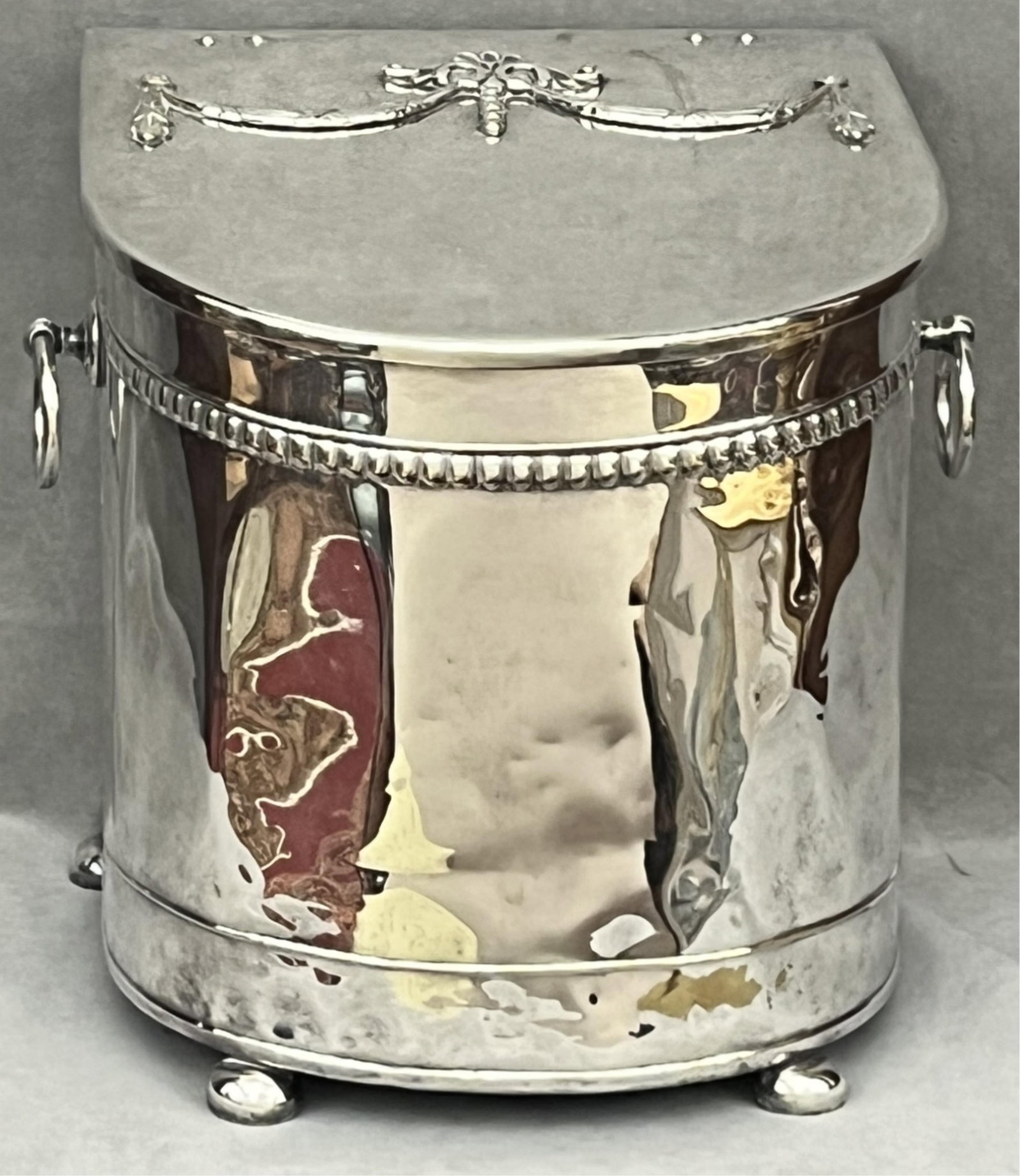 EDWARDIAN SILVERPLATED COAL HOD - H: 13 in. W: 12 in. D: 12 1/2 in.. (1 of 8)