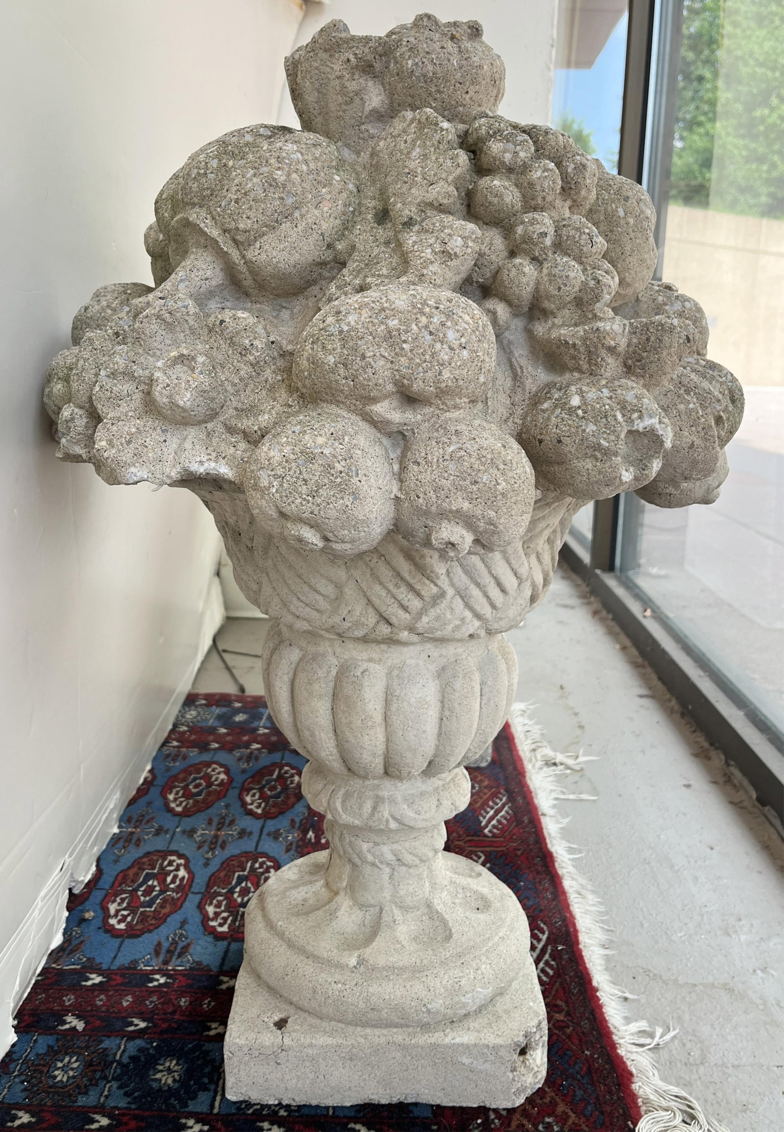 PAIR FRUIT BASKET FORM GARDEN ORNAMENTS. - . (1 of 4)
