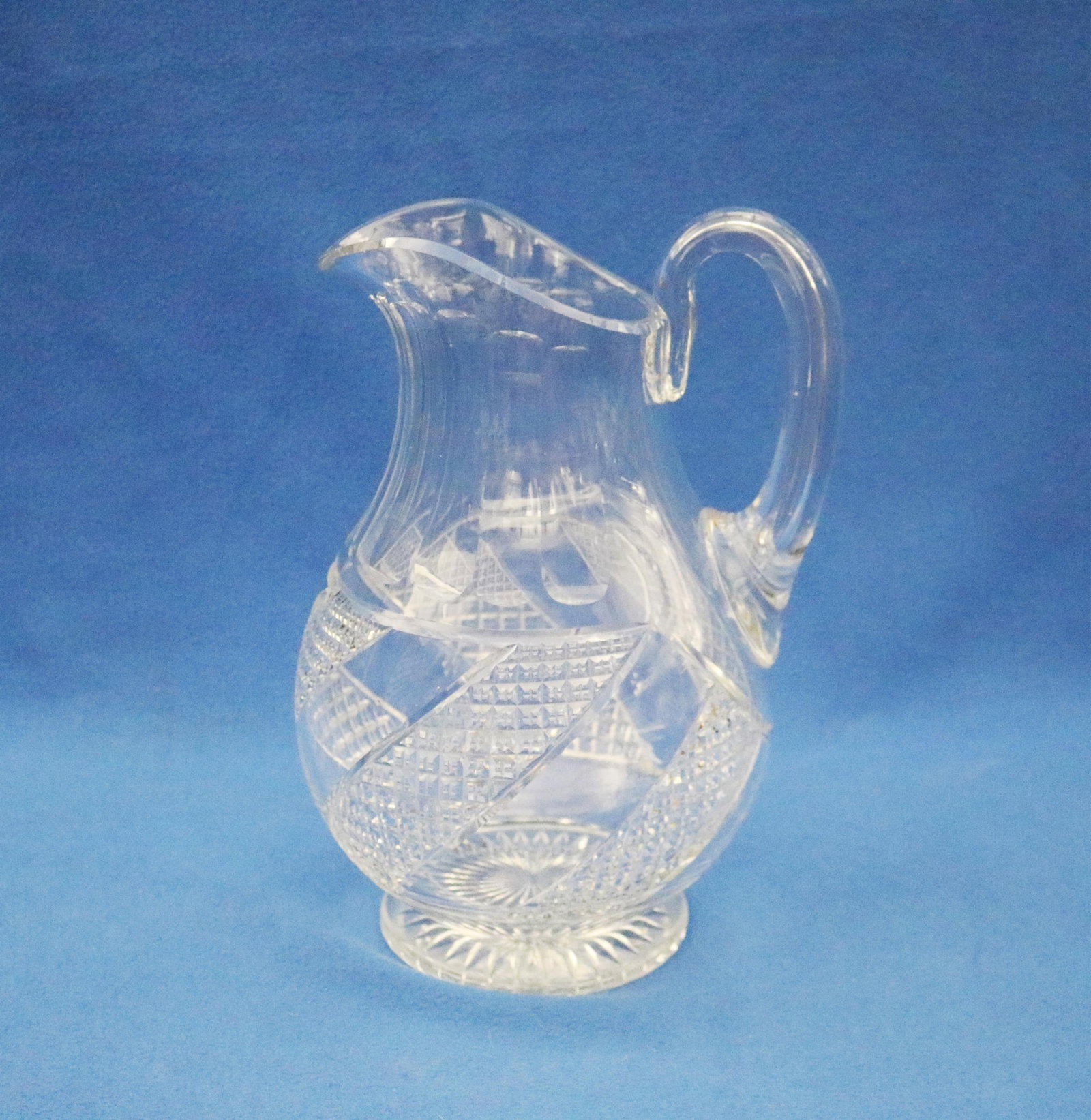 COLORLESS CUT GLASS BALUSTER-FORM PITCHER 19th century - H: 12 1/2 in.. (1 of 7)