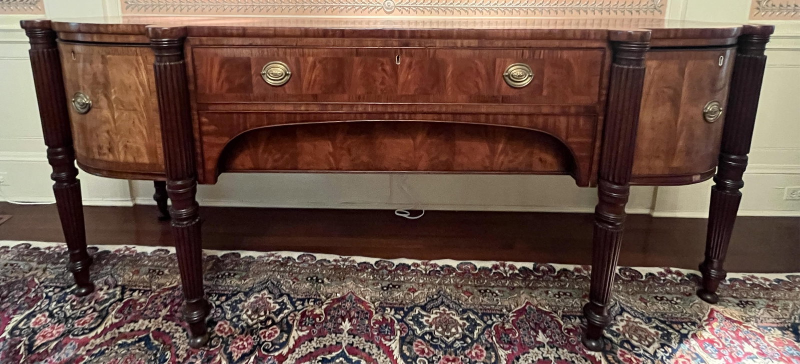 GEORGE IV MAHOGANY SIDEBOARD - H: 37 in.; W: 90 in.; D: 31 1/2 in. (1 of 9)