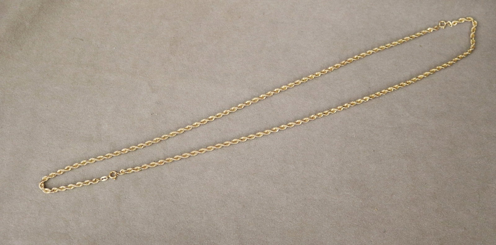 PAIR 14K (585) YELLOW GOLD FLEXIBLE ROPE NECKLACES Each, L: 17 in. W: 3/16 in. Wt. 1 oz. 5 dwt.: PAIR 14K (585) YELLOW GOLD FLEXIBLE ROPE NECKLACES Each, L: 17 in. W: 3/16 in. Wt. 1 oz. 5 dwt.