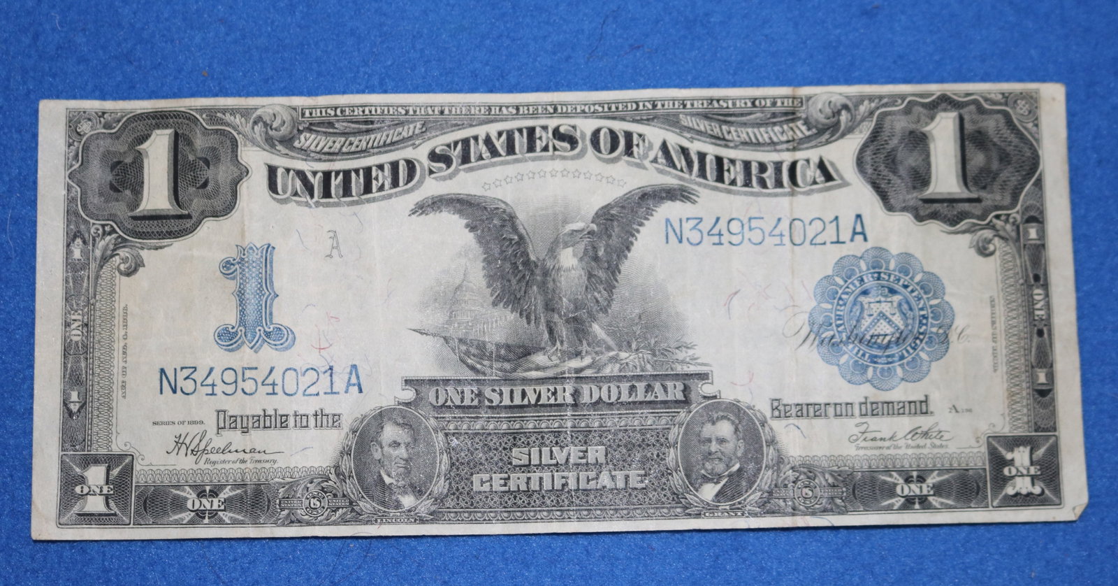 U.S. ONE-DOLLAR "BLACK EAGLE" NOTE, 1899 N34954021A: U.S. ONE-DOLLAR "BLACK EAGLE" NOTE, 1899 N34954021A