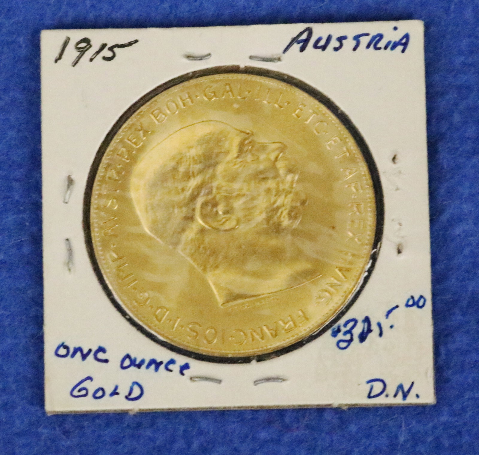 AUSTRIAN GOLD 100-CORONA,1915 (1 of 2)