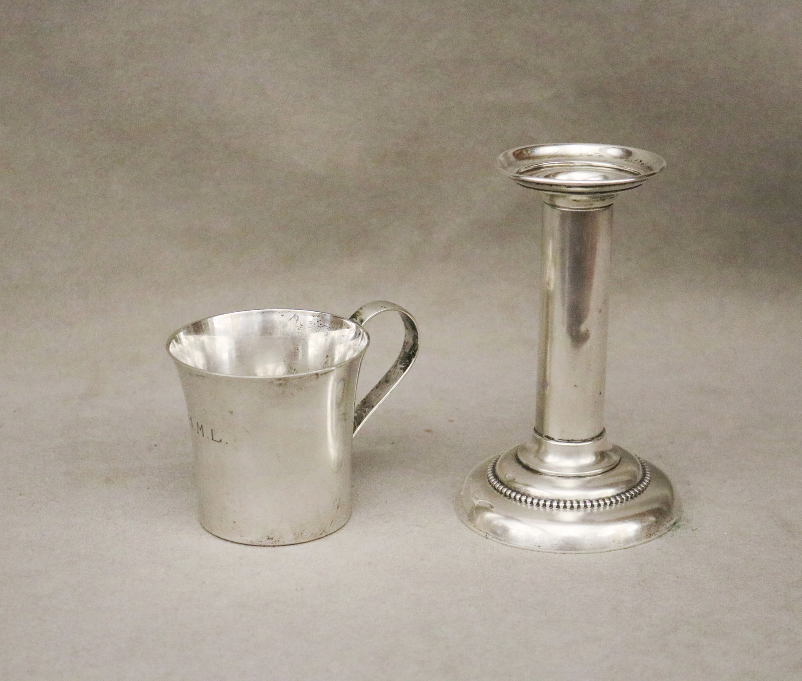 TWO STERLING SILVER TABLE ARTICLES - . (1 of 6)