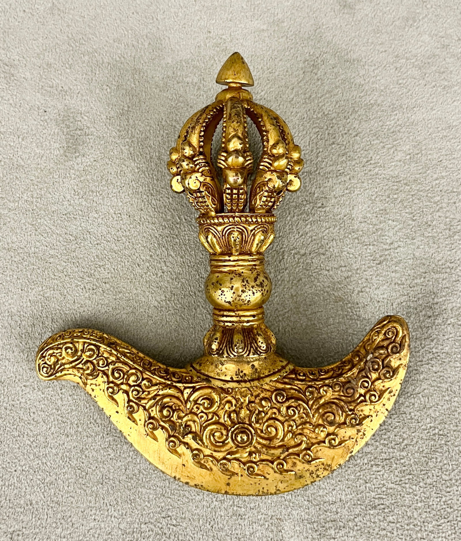 CHINESE GILT BRONZE VAJRA - H: 5 in.. (1 of 2)
