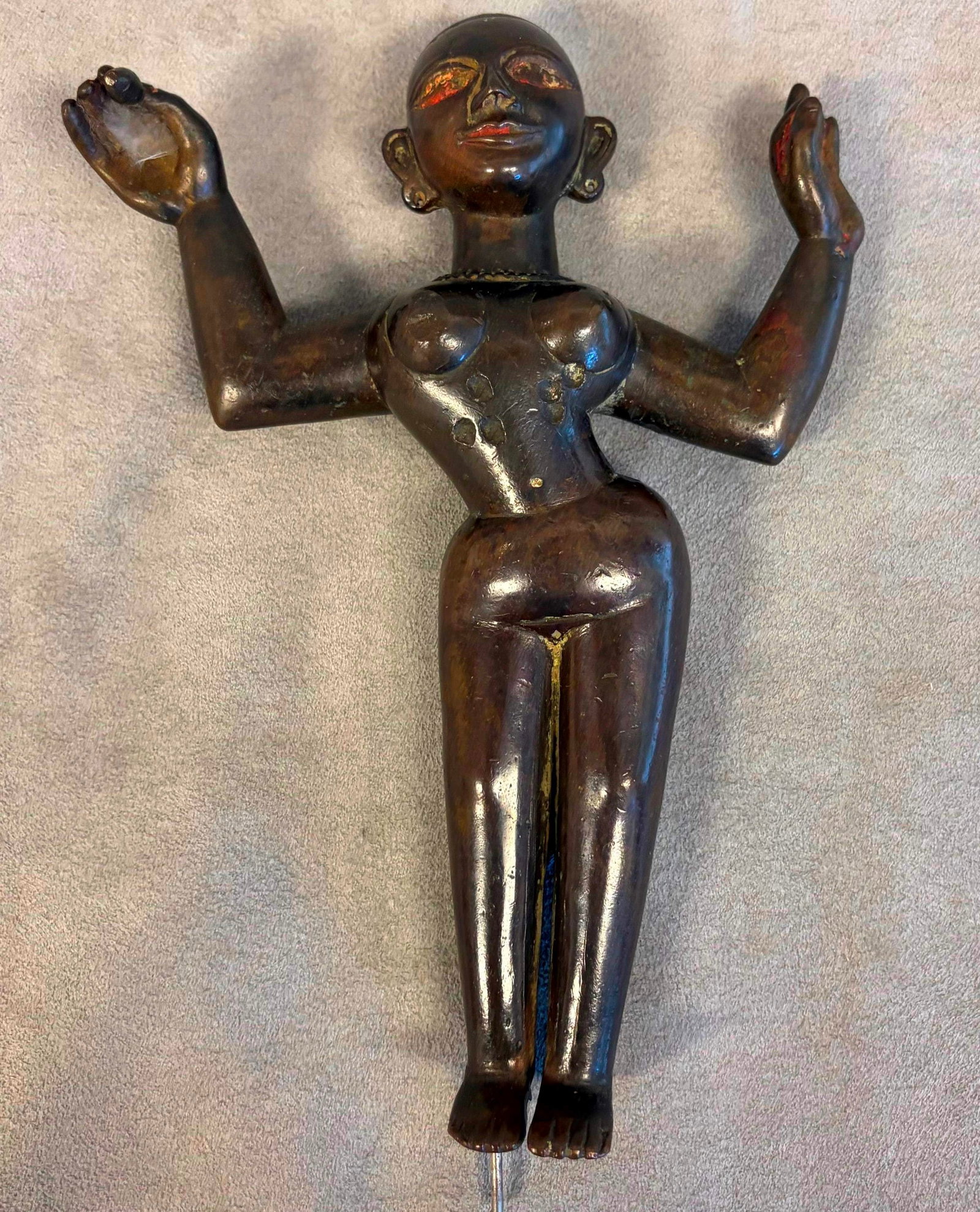 BRONZE FIGURE OF RADHA, INDIA, ORISSA early 19th century - Height: 8.25 inches. (1 of 20)