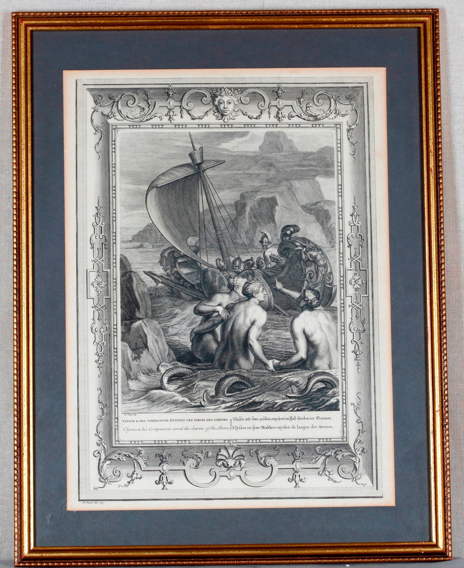 PAIR OF MYTHOLOGICAL ENGRAVINGS FROM BERNARD PICART'S "LE TEMPLE DES MUSES" 18th century - . (1 of 6)