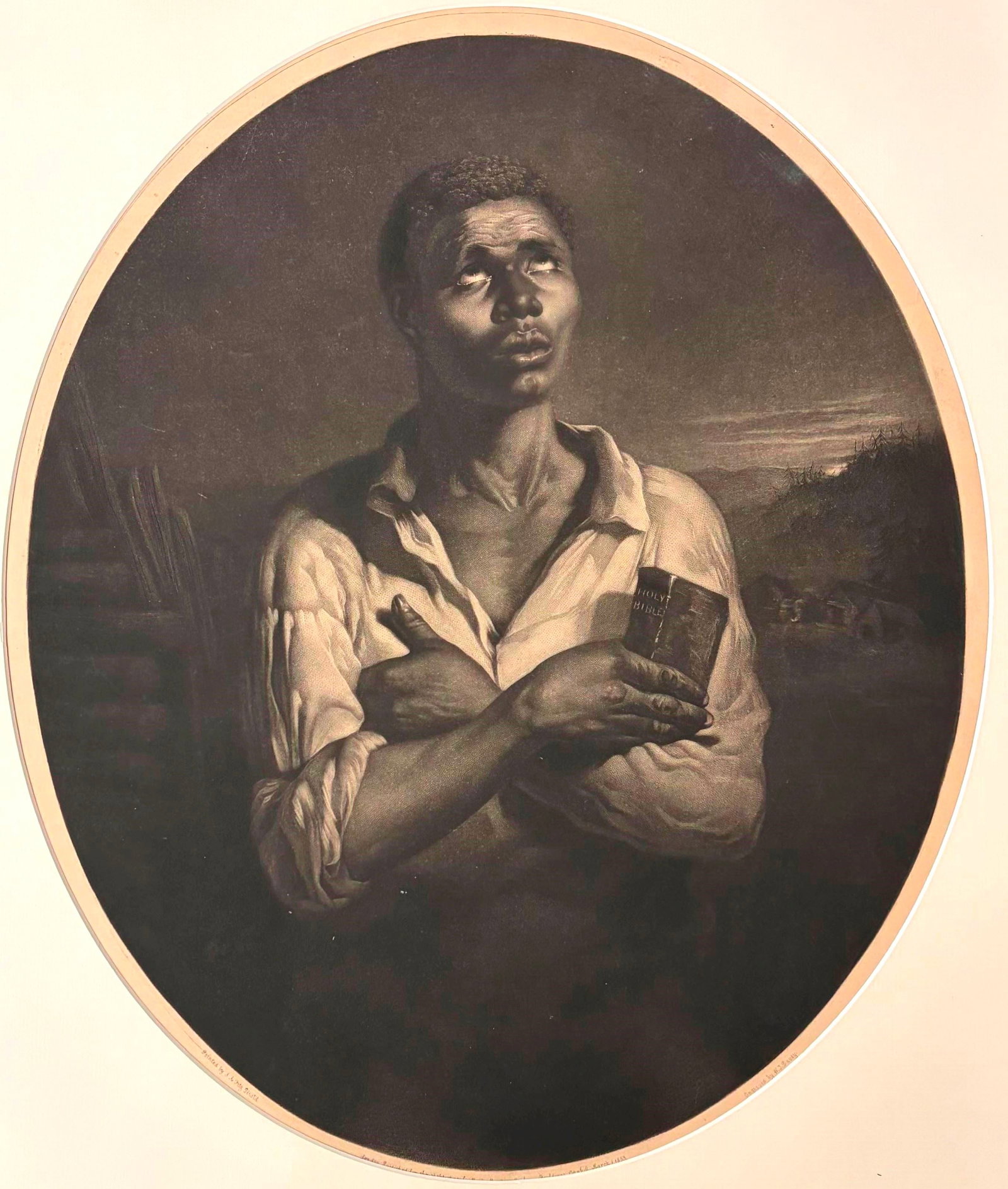 "Is God Here?" Mezzotint Print by William Turner Davey, after John Anster Fitzgerald circa 1853 - (1 of 13)