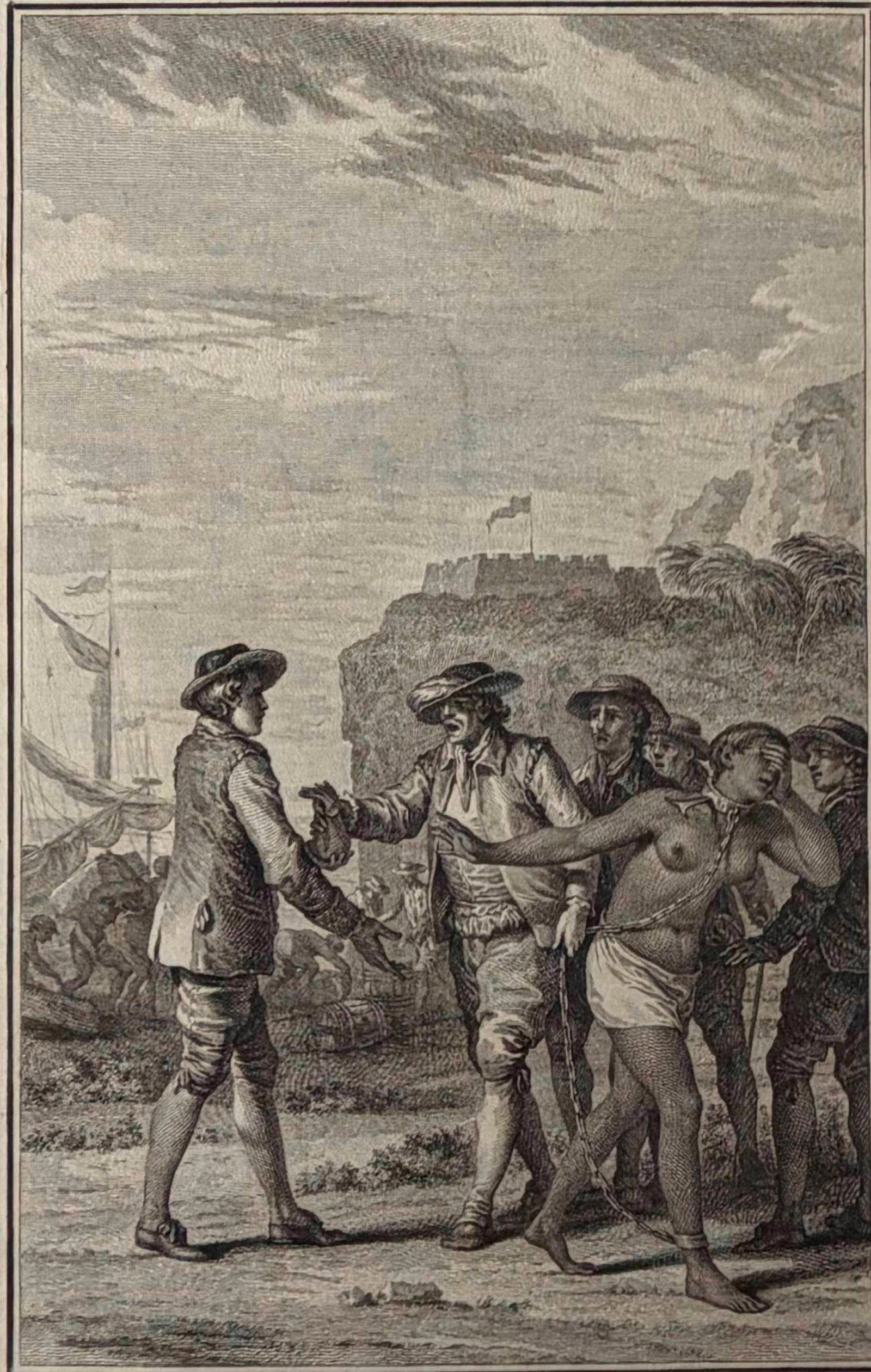 AN ENGLISHMAN OF BARBADOS SELLS HIS MISTRESS: ENGRAVING BY NICOLAS DE LAUNAY AFTER JEAN-MICHEL (1 of 10)