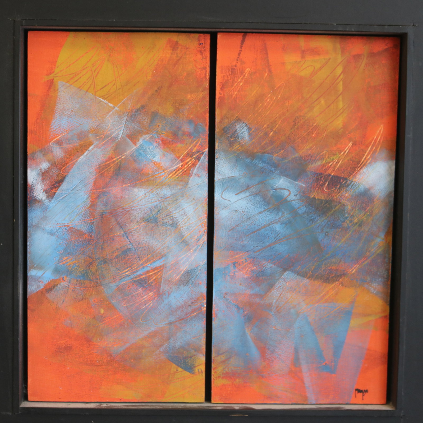 JORGE ENRIQUE FREGOSO TORRES (Mexican, 1953-2024). Reflejos en Rojo, circa 1988, Mixed media on (1 of 8)