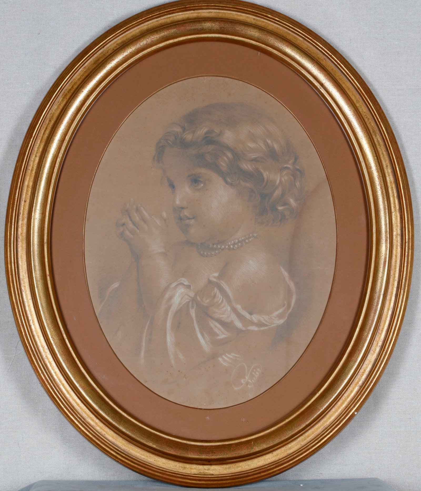 CONTINENTAL SCHOOL (19th / 20th century). Drawing of a Young Woman, Chalk/Pastel on Toned Paper,: CONTINENTAL SCHOOL 19th / 20th century Drawing of a Young Woman Chalk/Pastel on Toned Paper, Portrait drawing rendered in white chalk (or pastel) on toned buff paper, depicting a young woman with soft