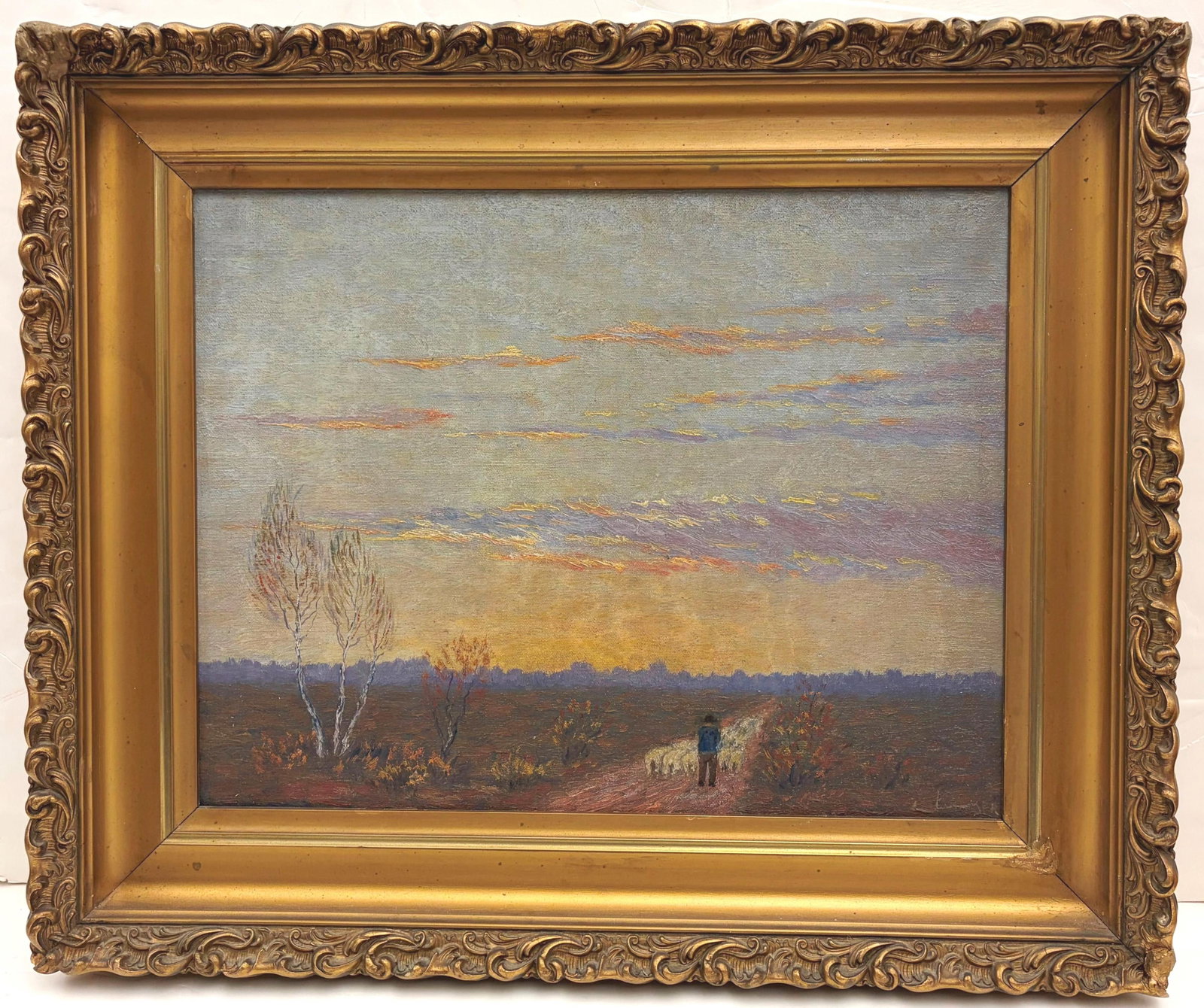 CONTINENTAL SCHOOL (20th century). The Lone Traveller, Oil on canvas, 14 x 18 inches; frame: 20 x 24 (1 of 14)
