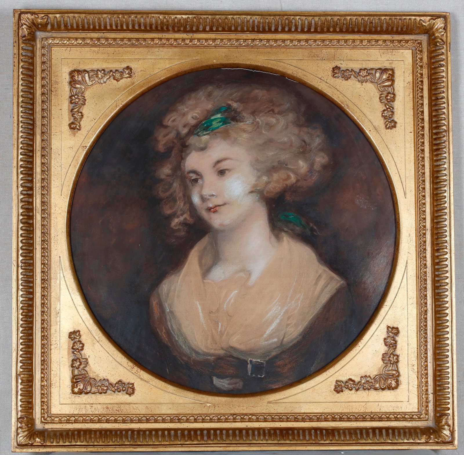 FRENCH SCHOOL (19th century). Portrait Bust of a Maiden, Mixed media: gouache, pastel, and/or (1 of 6)