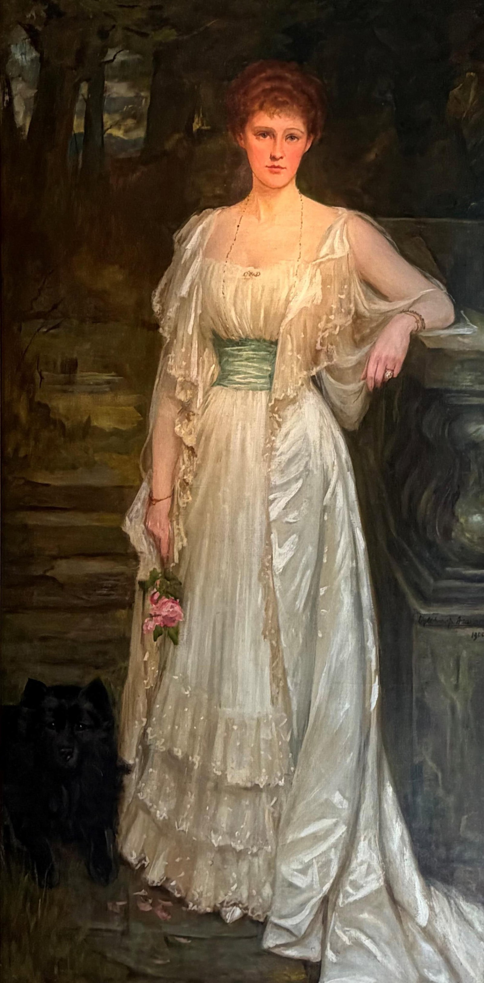 CHARLES GOLDSBOROUGH ANDERSON (English, 1865-1936). Full-Length Portrait of a Lady in White with a (1 of 4)