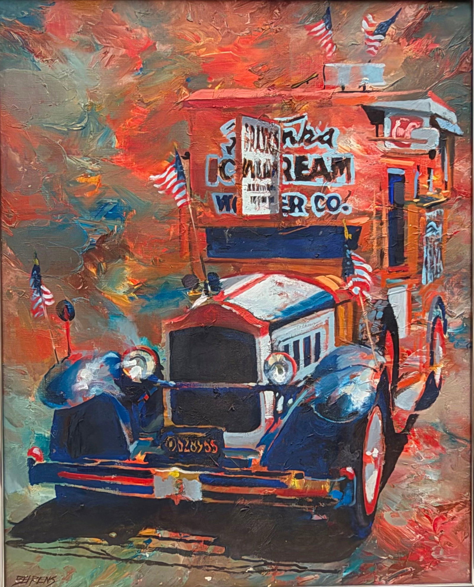 HOWARD BEHRENS (American, 1933 ? 2014). Ice Cream Truck, Oil on canvas, 30 x 24 inches (1 of 5)