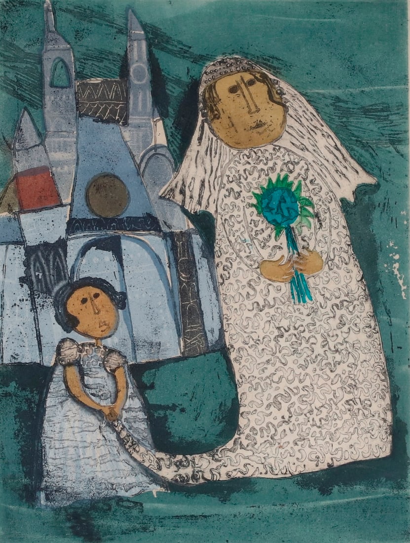 GRACIELA RODO BOULANGER (Bolivian, b. 1935). La Mariee (The Bride), Limited Edition Aquatint (1 of 8)