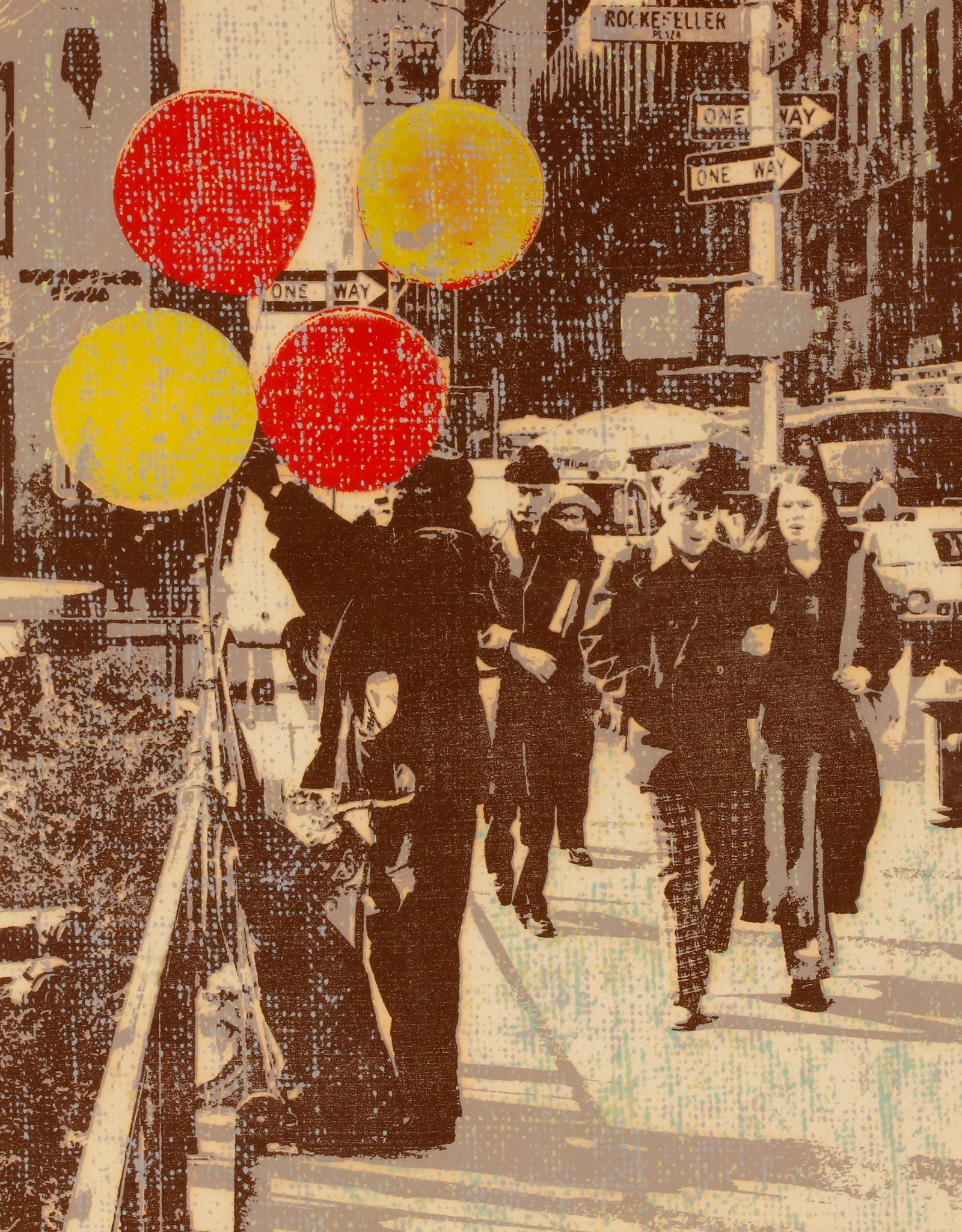 PAUL PINCUS (American, 20th century). The Balloon Man, mixed-media on paper (screenprint or (1 of 5)