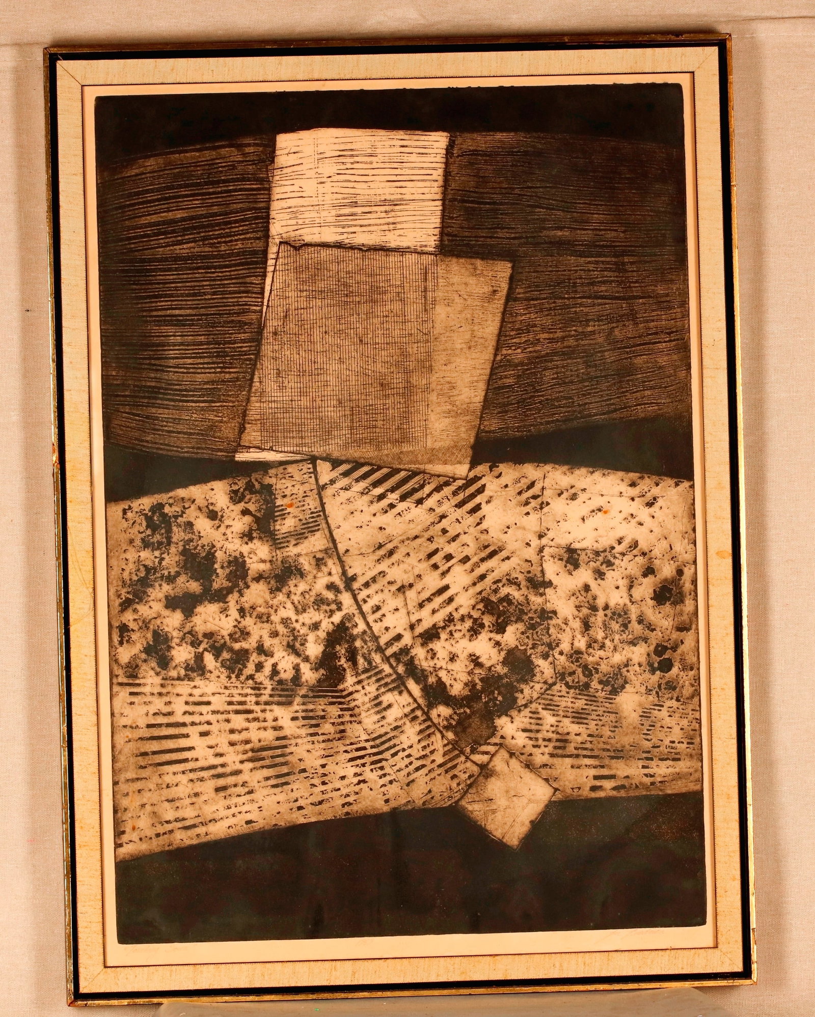 JON FRIEDMAN (American, born 1947). Touching Down, 1969, Copperplate etching, Sight (as matted): 27 (1 of 4)