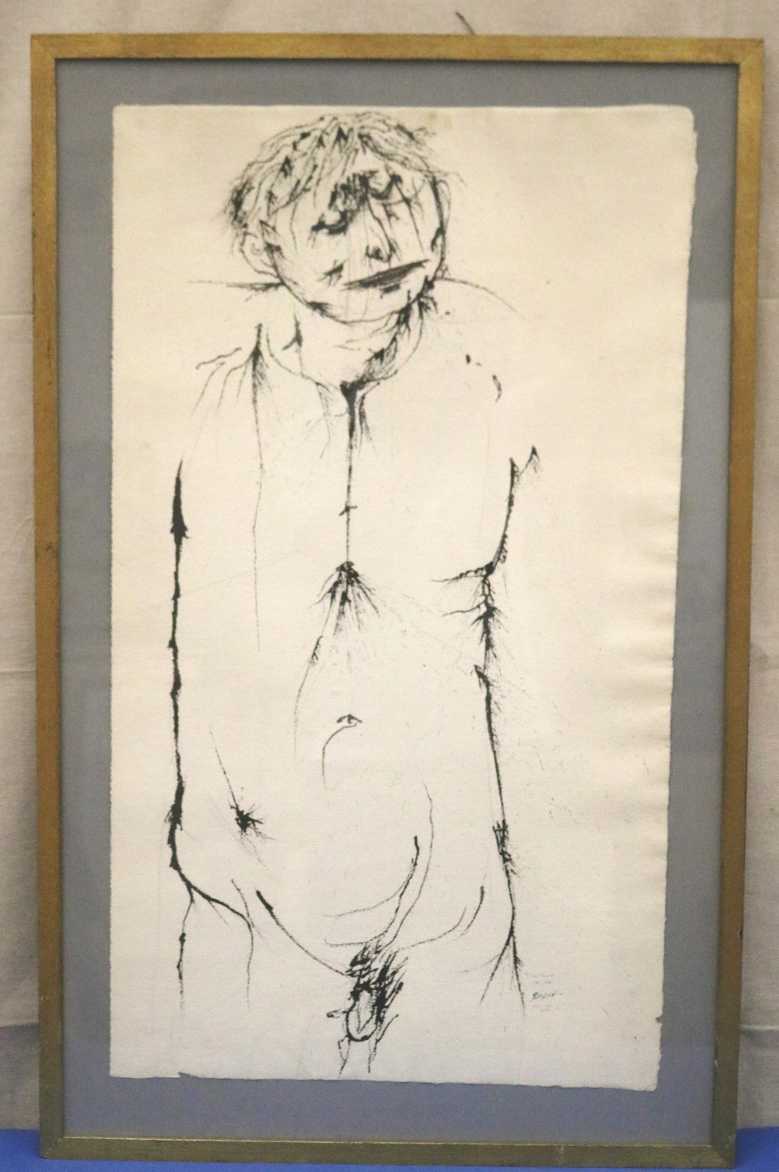 LEONARD BASKIN (American, 1922-2000). Standing Figure, 1955, Lithograph or ink drawing (1 of 4)