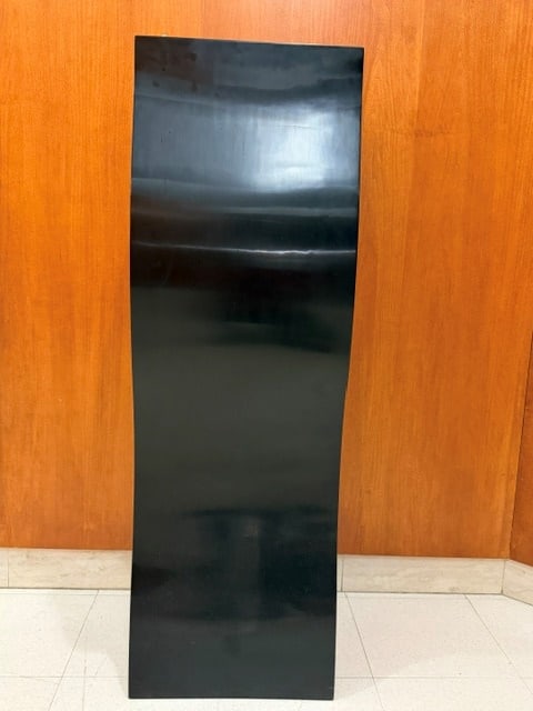 CONTEMPORARY BLACK LACQUER PEDESTAL - H: 46 in. Top, 12 3/4 in. x 15 in.. (1 of 6)